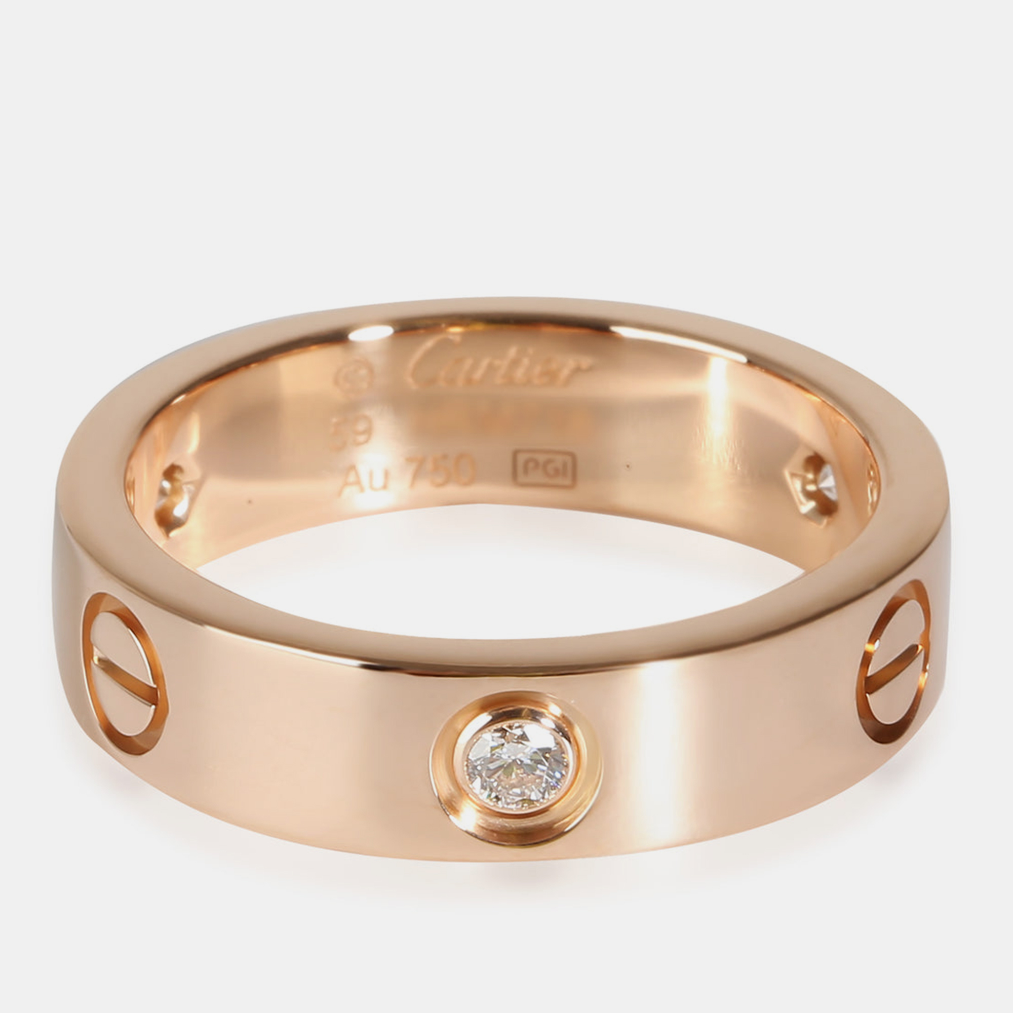 

Cartier 18K Rose Gold Diamond Love Ring EU 59