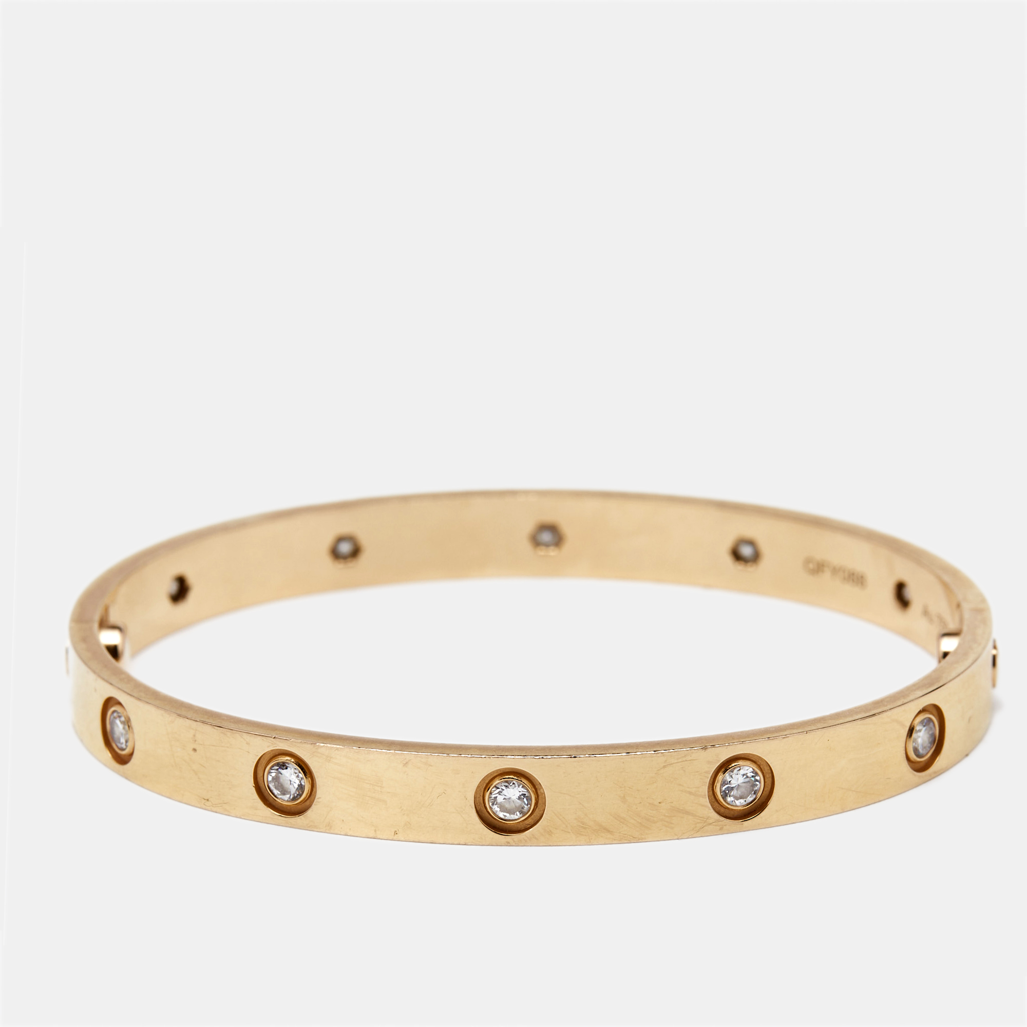 

Cartier Love 10 Diamonds 18k Rose Gold Bracelet 17