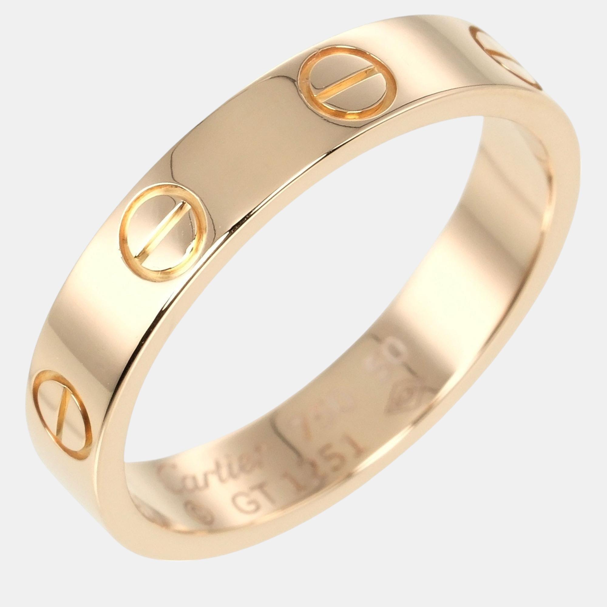 

Cartier Mini Love Wedding Ring 18K Pink Gold Gold Metal