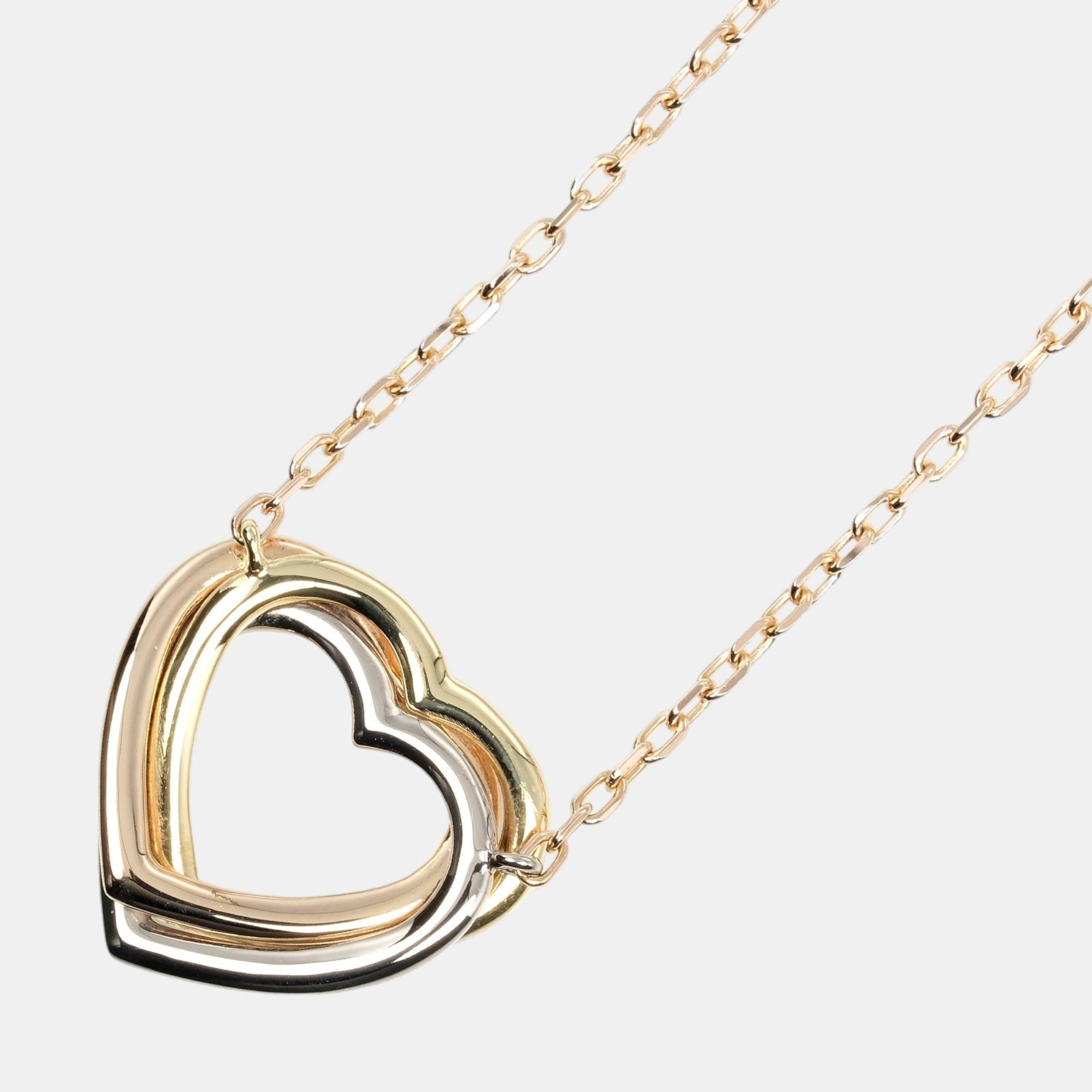 

Cartier 18K Rose Gold, White Gold, Yellow Gold Trinity Heart Necklace