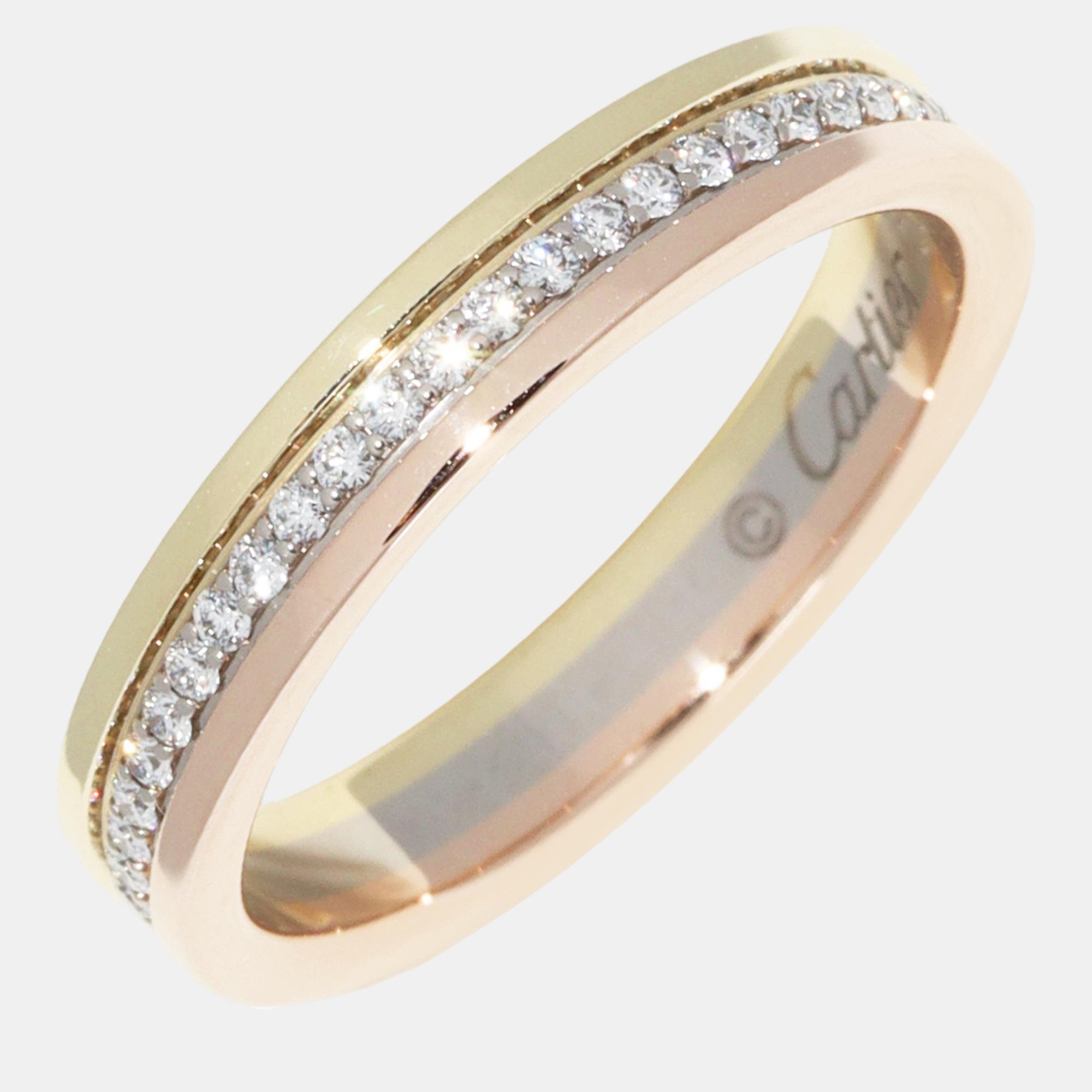 

Cartier 18K Yellow,Rose,White Gold and Diamond 18K Yellow,Rose,White Gold and Diamond Vendome Band Ring EU 50