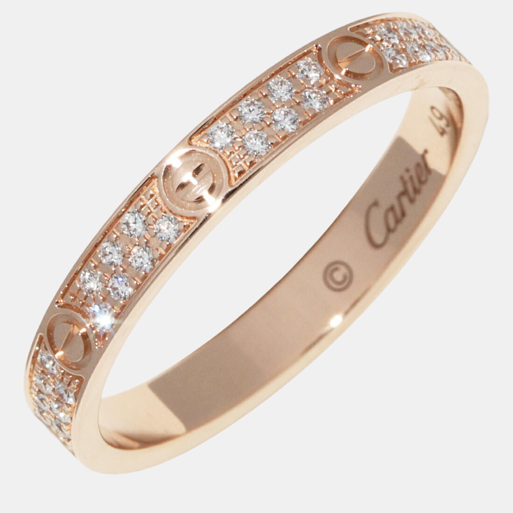 

Cartier 18K PG Diamond Ring Rose Gold Metal