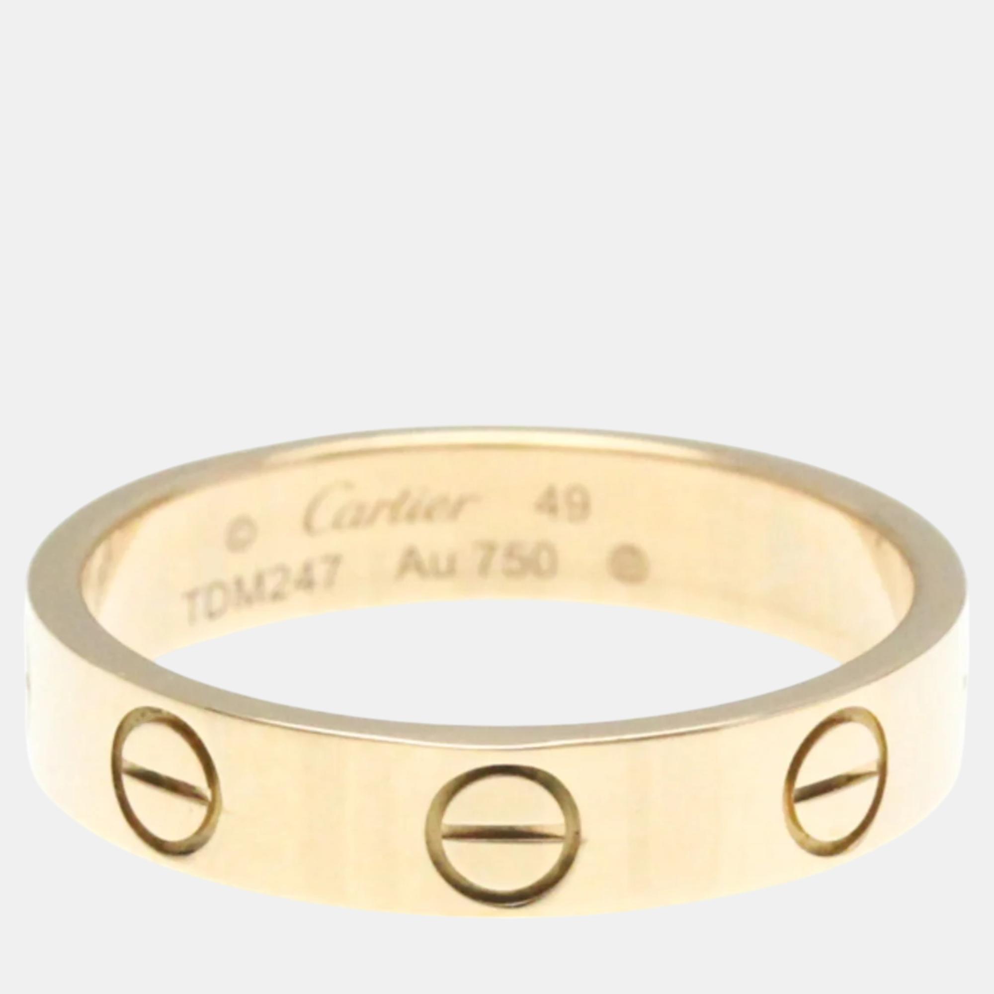 

Cartier 18K Rose Gold Love Band Ring EU 49