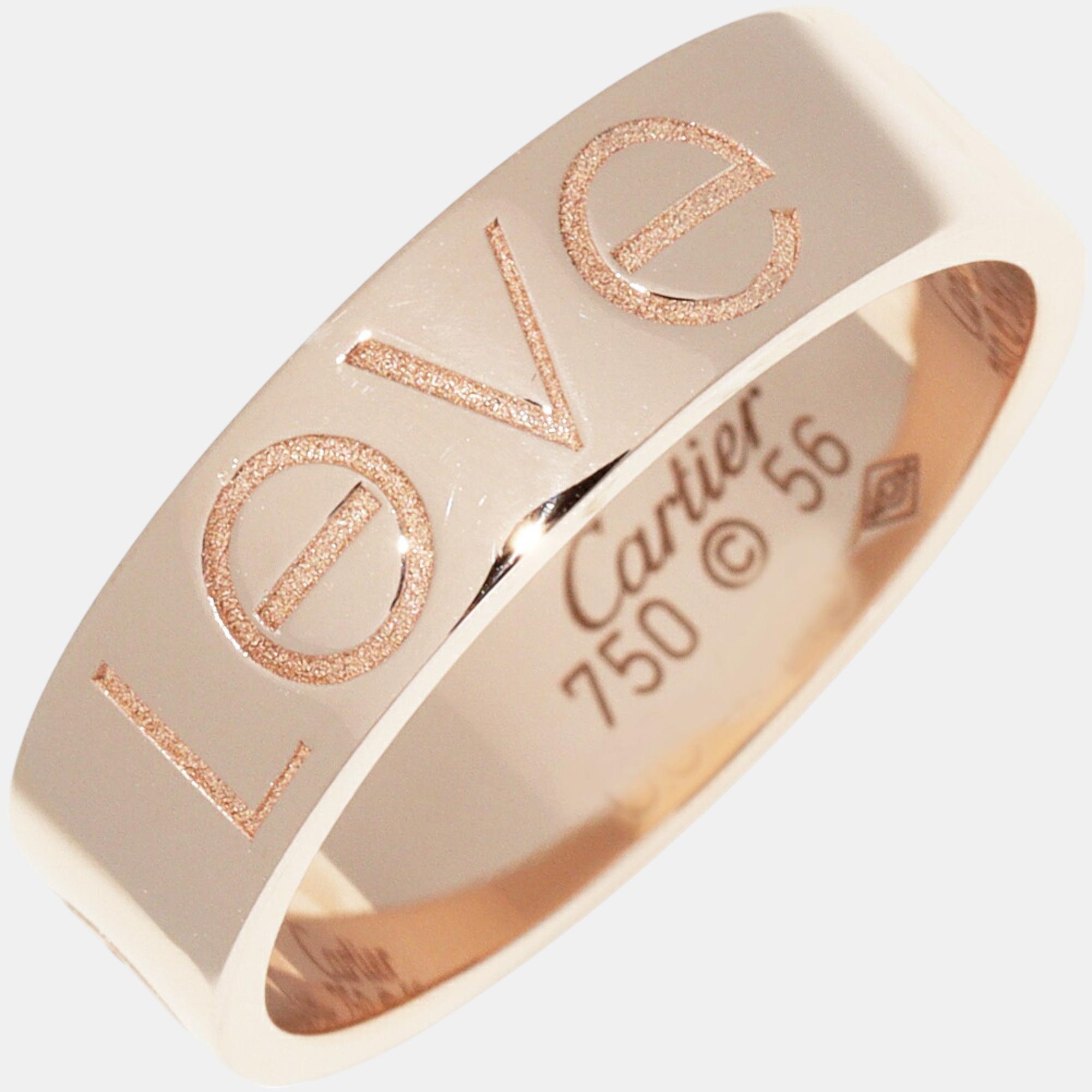 

Cartier 18K Rose Gold Love Band Ring EU 56