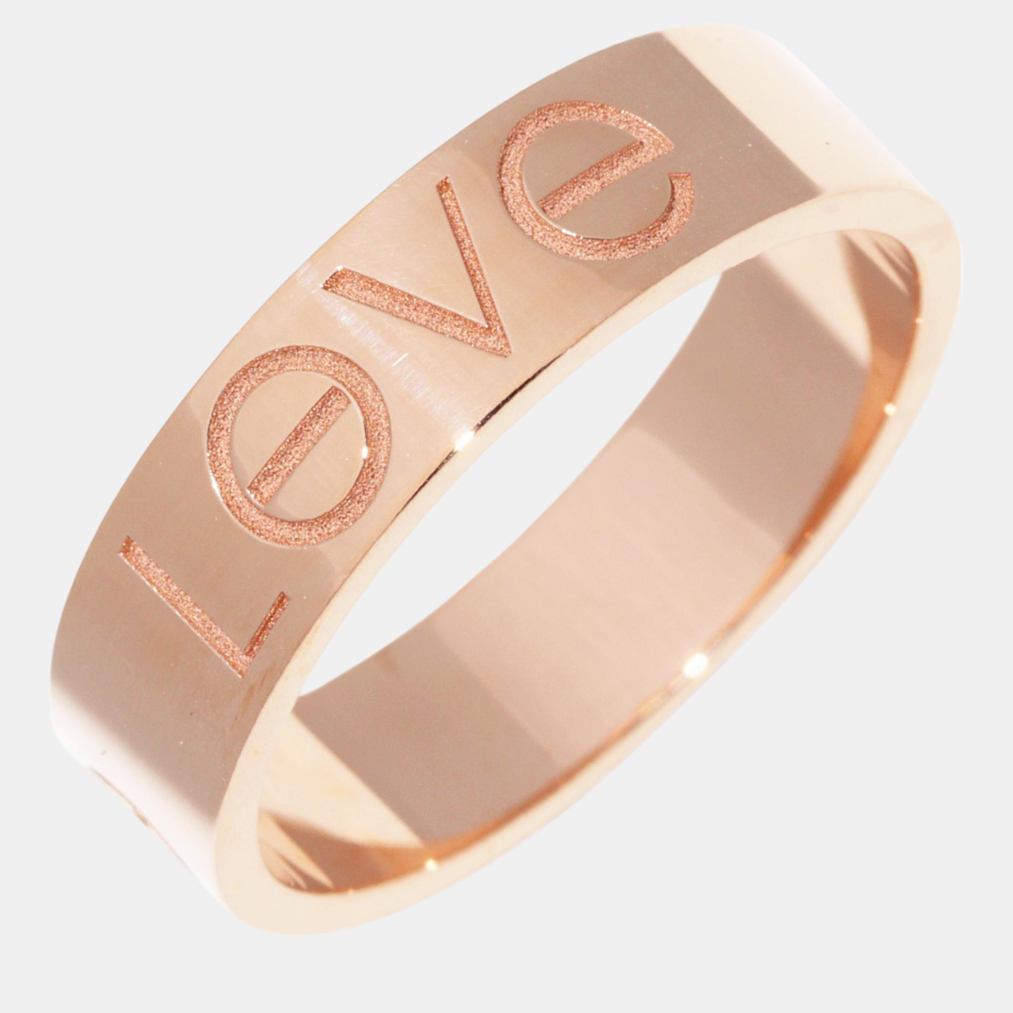 

Cartier 18K Rose Gold Love Band Ring EU 60