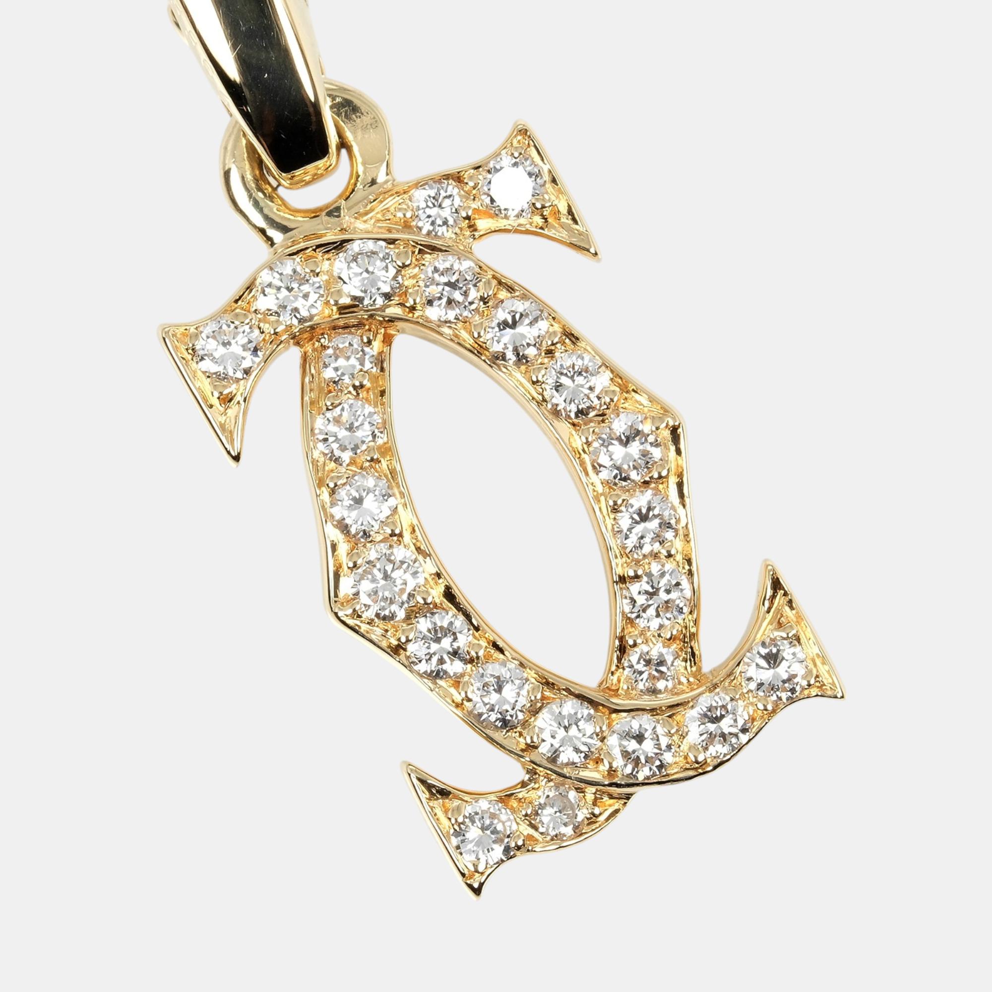 

Cartier 18K Yellow Gold Diamond 2C Pendant Charm