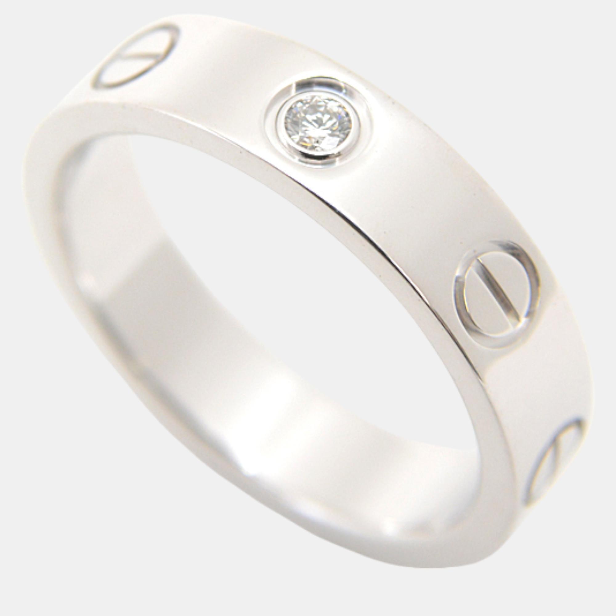 

Cartier 750White Gold Diamond Mini Love Ring White Gold