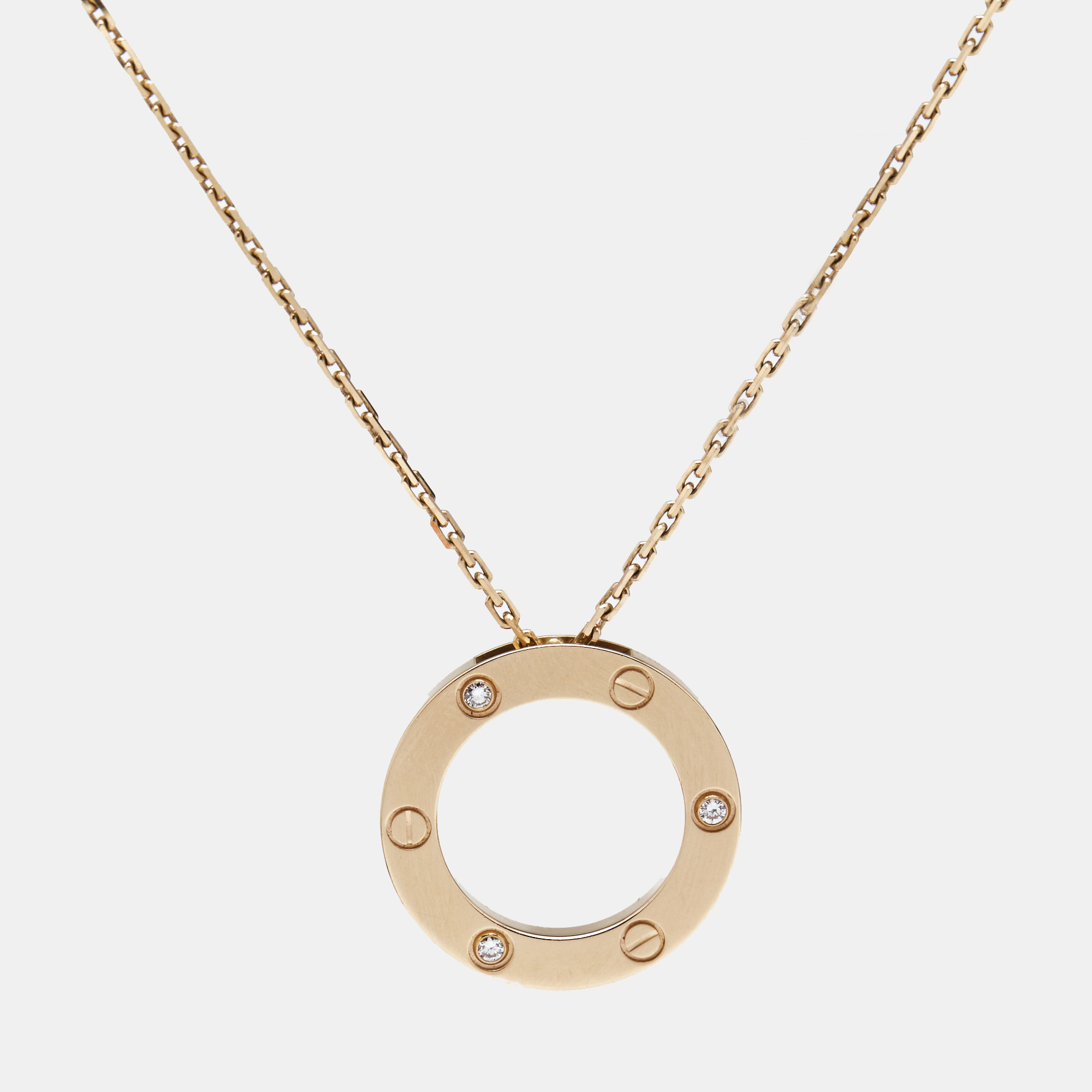 

Cartier Love 3 Diamonds 18k Rose Gold Necklace