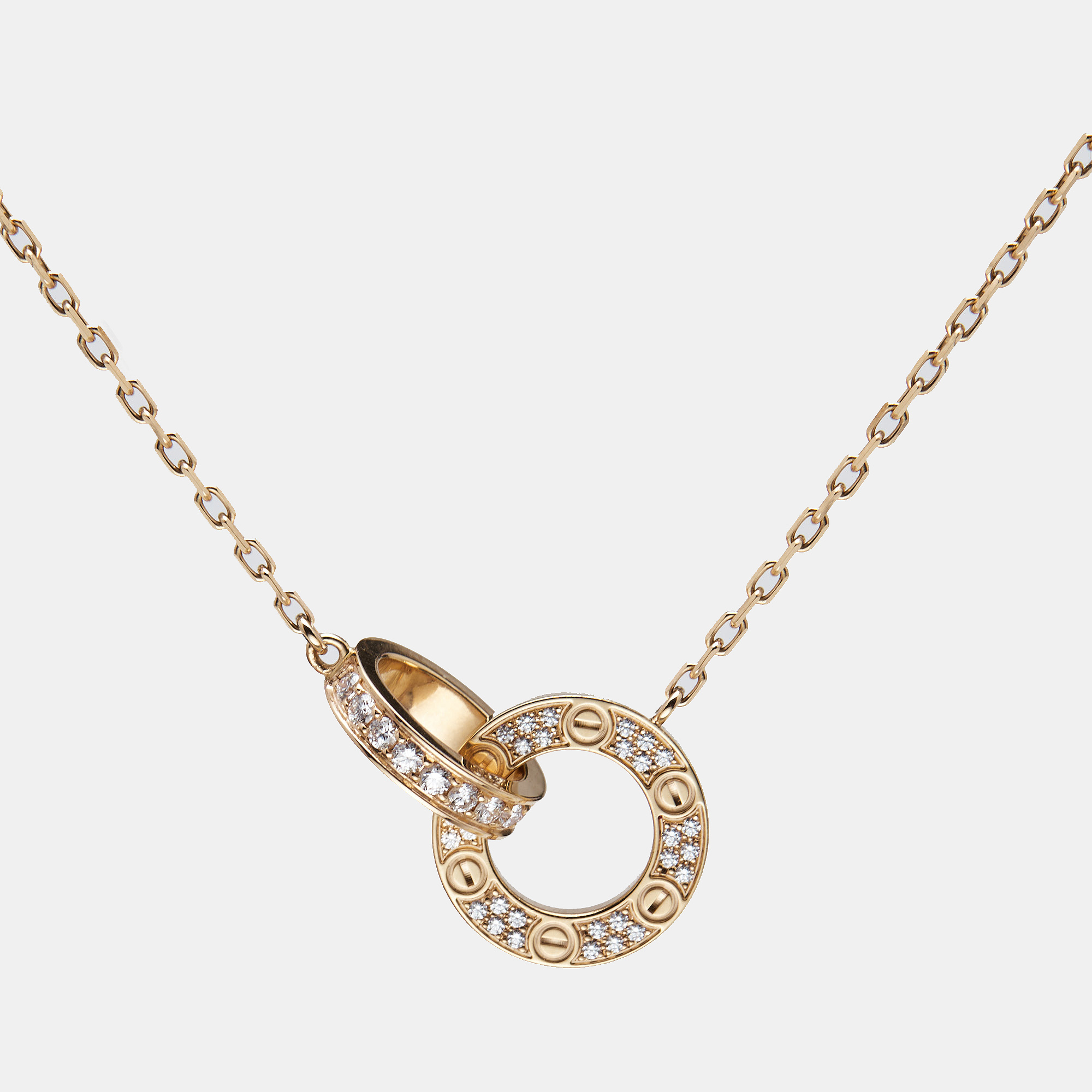 

Cartier Love Interlocking Diamonds 18k Rose Gold Necklace