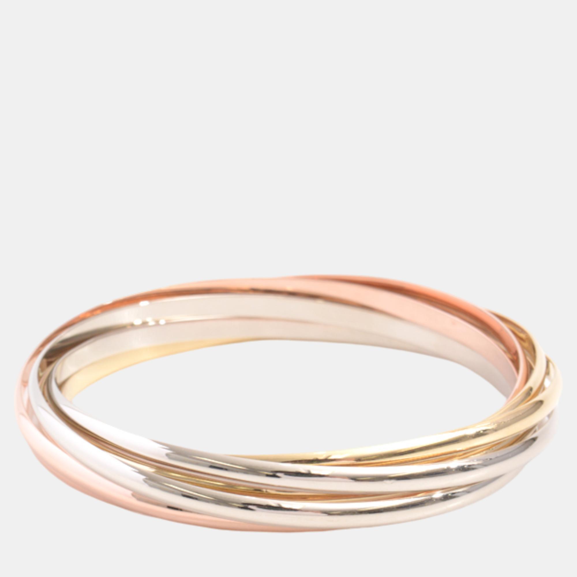 

Cartier 18K Yellow Gold, Rose Gold, White Gold Trinity Link Bangle Bracelet