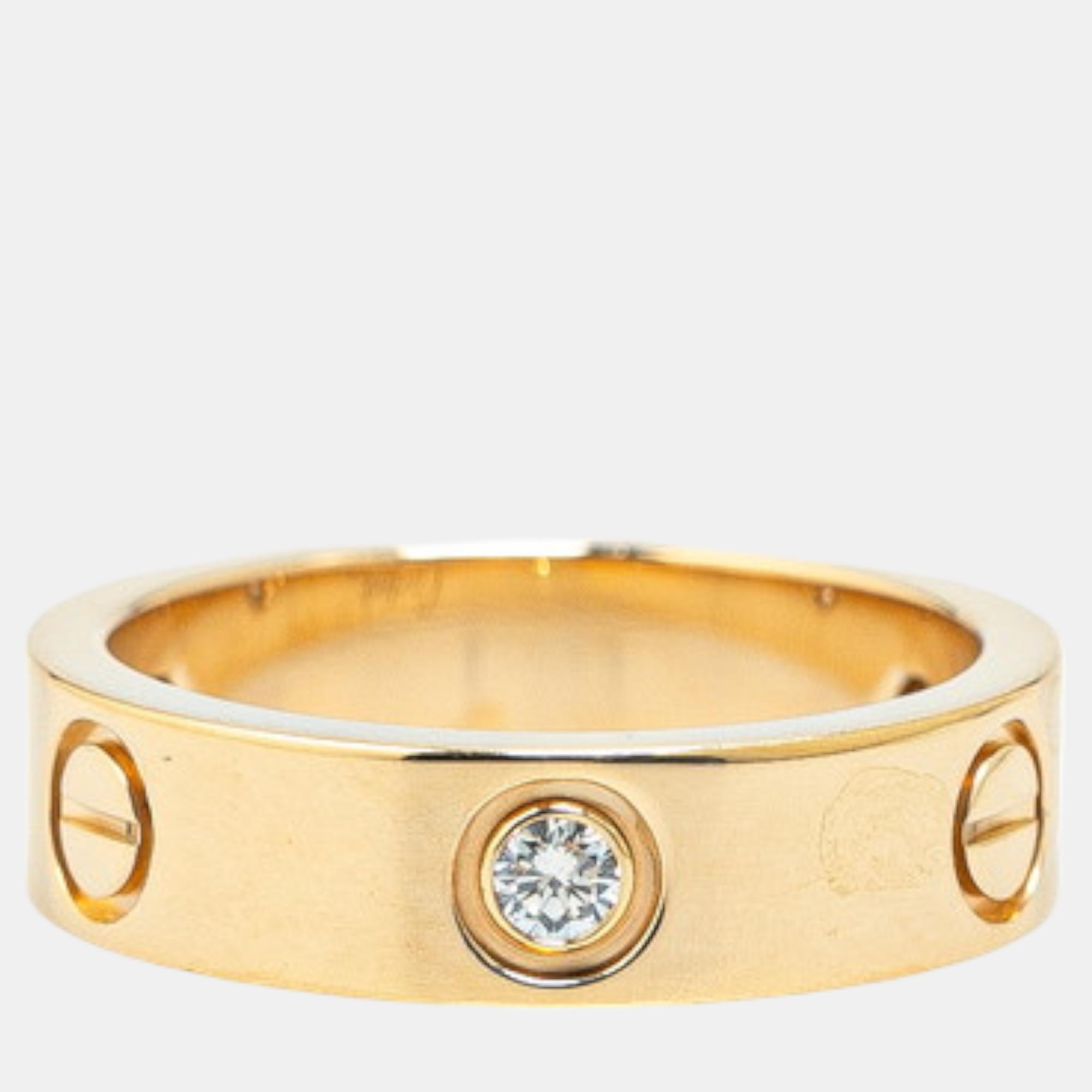 

Cartier Love Ring Half Diamond 18K YG Gold Metal