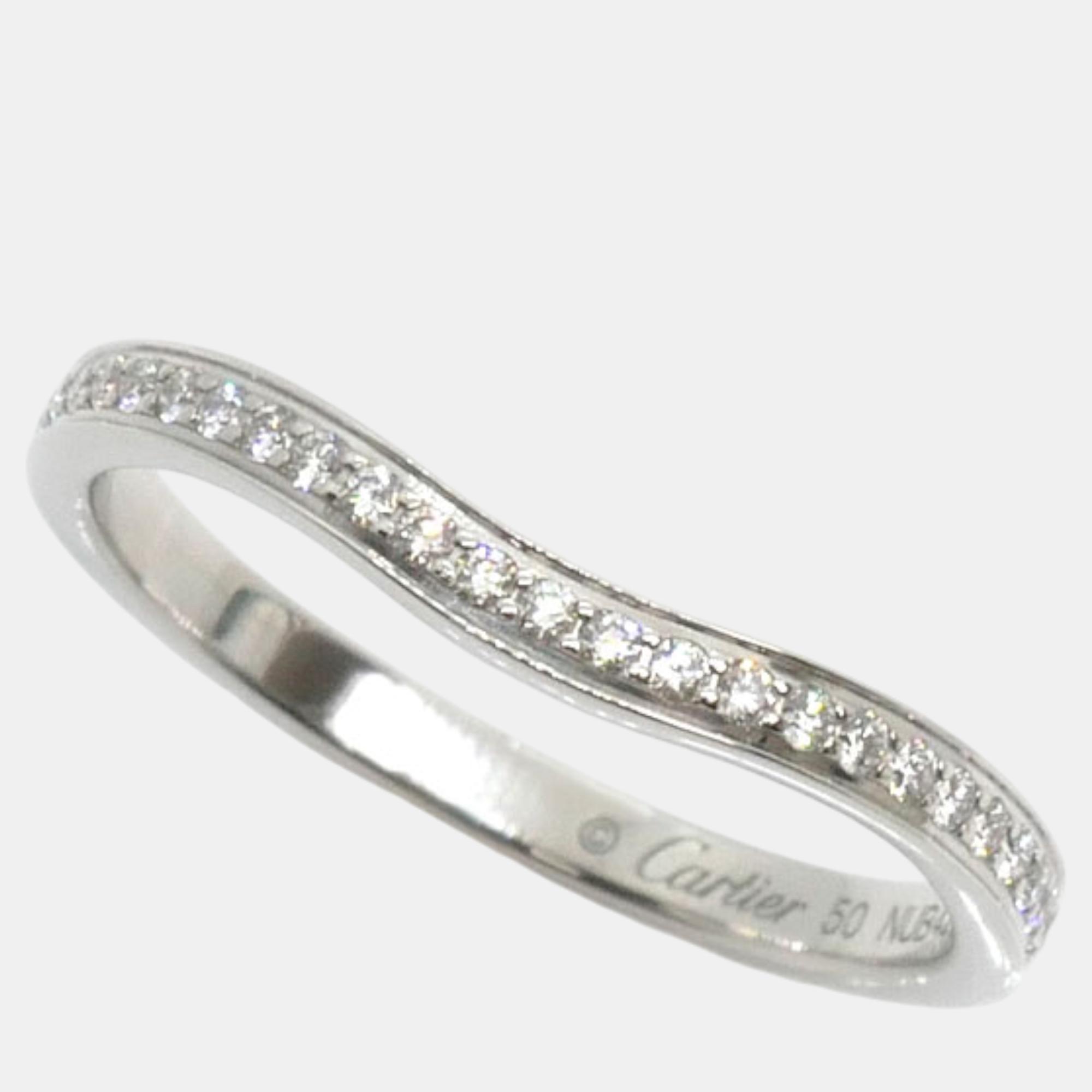 

Cartier Pt950 Platinum Diamond Ring B4093050 Silver Metal