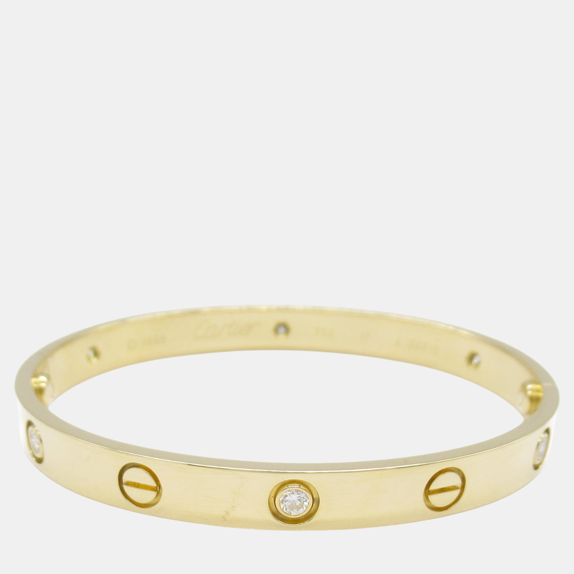 

Cartier 18k Yellow Gold Love Half Diamond Bracelet