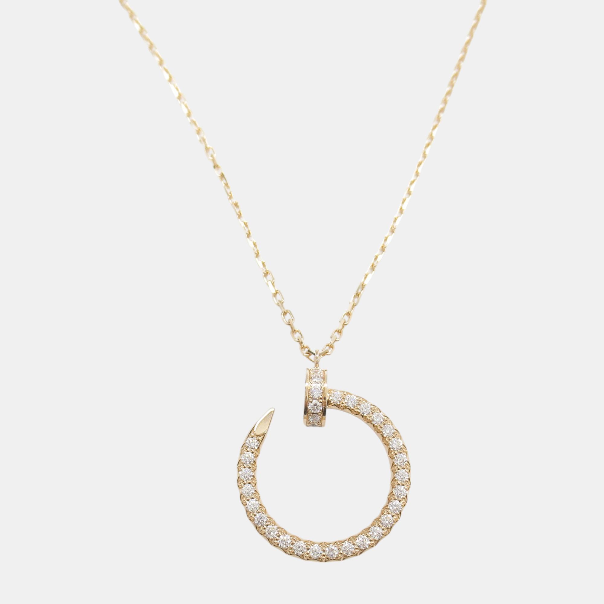 

Cartier Pink Gold Diamond Necklace Clear Metal