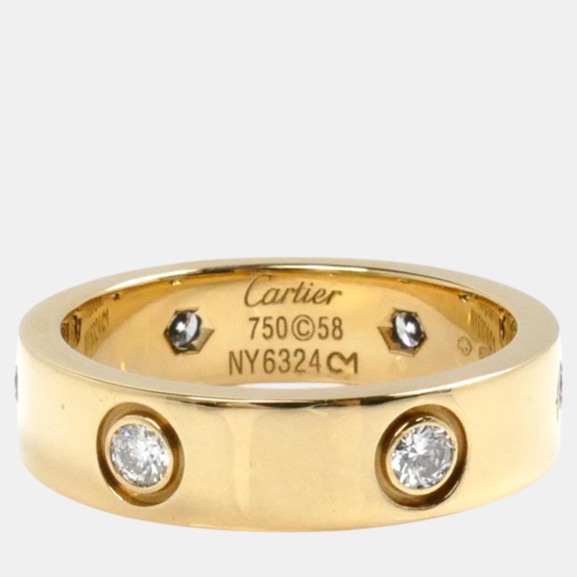 

Cartier 18K Yellow Gold Diamond Love Ring EU 58