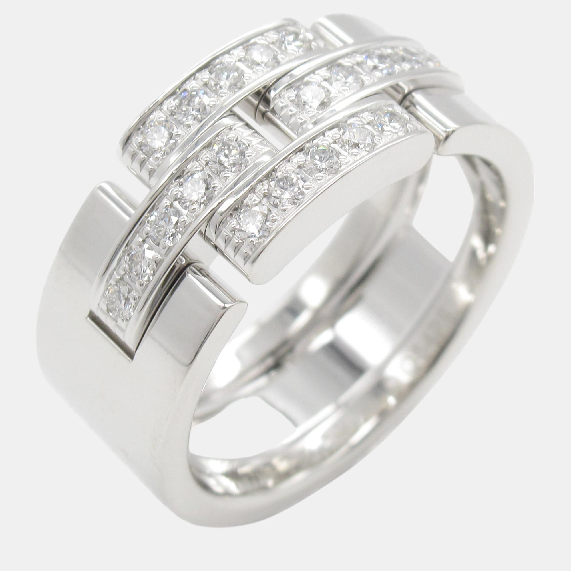 

Cartier 18k White Gold Diamond Ring Size Japan 12 EU 52