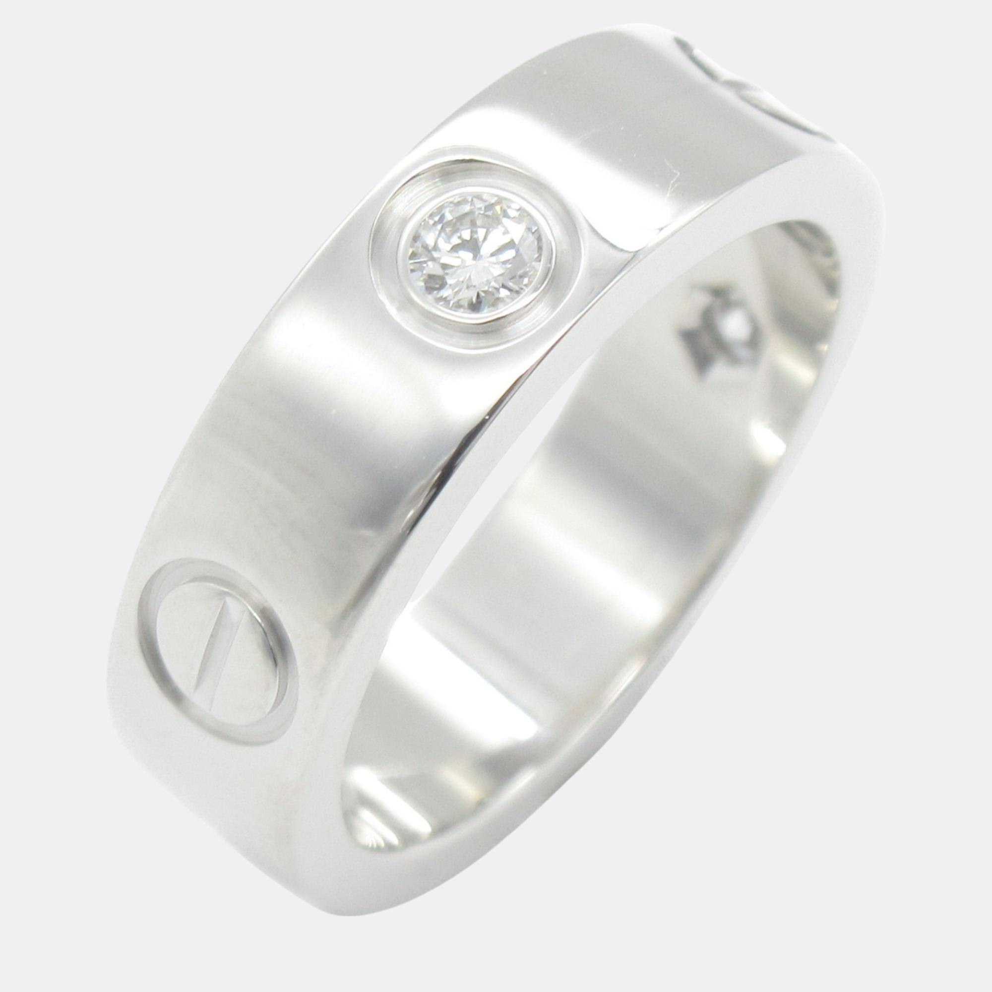 

Cartier 18k White Gold Diamond Love Ring EU 51