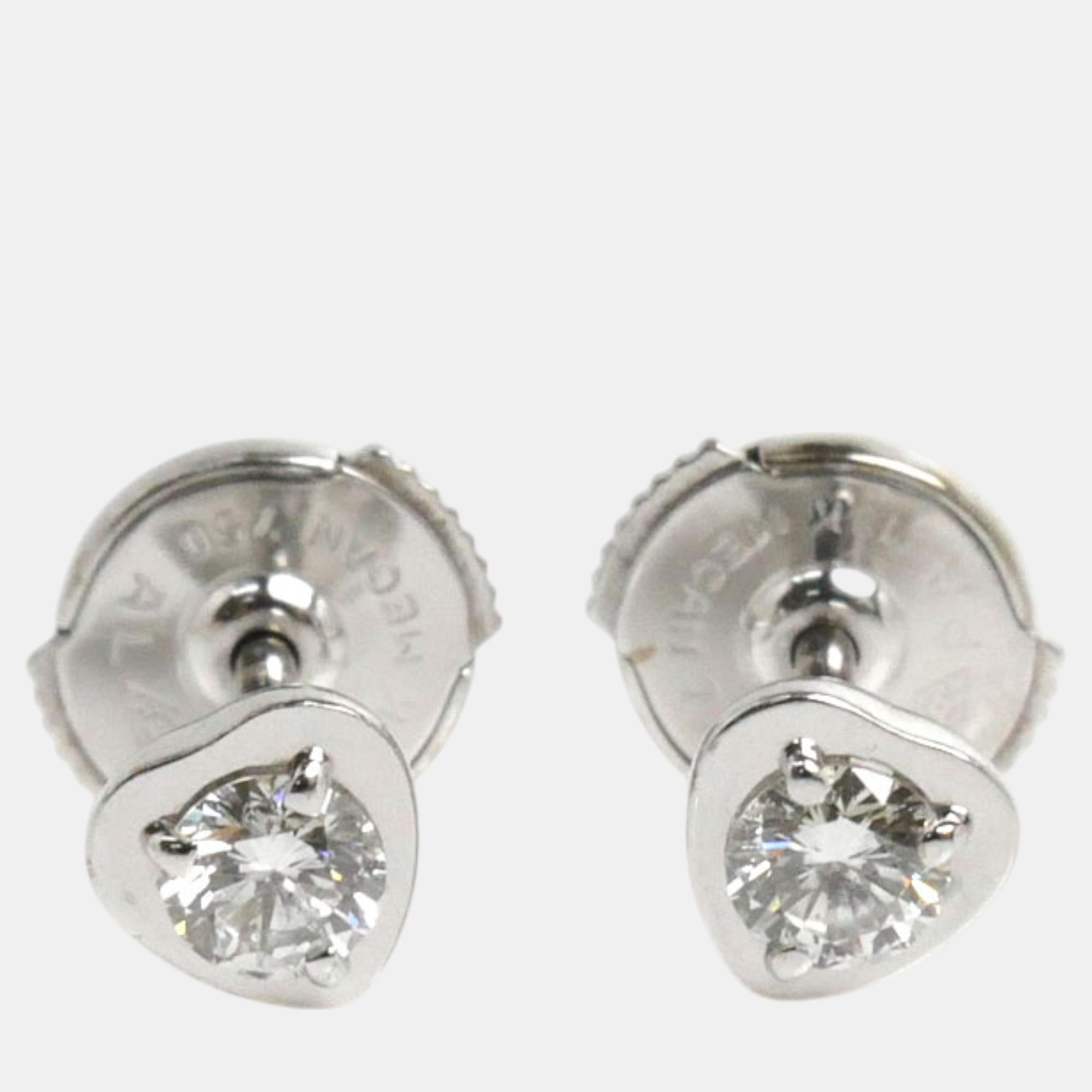 

Cartier White Gold Diamond Earrings White Metal