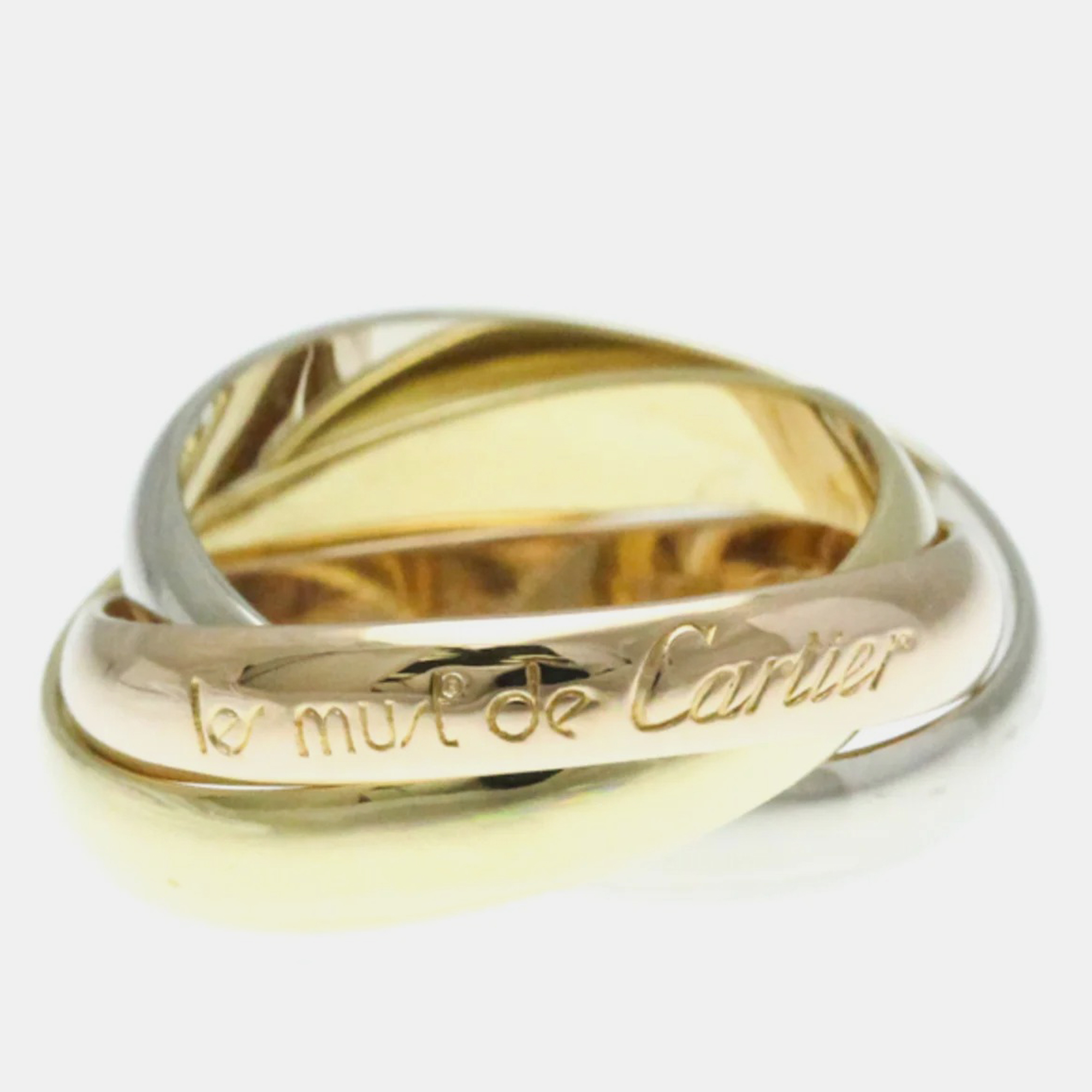 

Cartier 18K Yellow, Rose, White Gold Trinity Ring EU 51