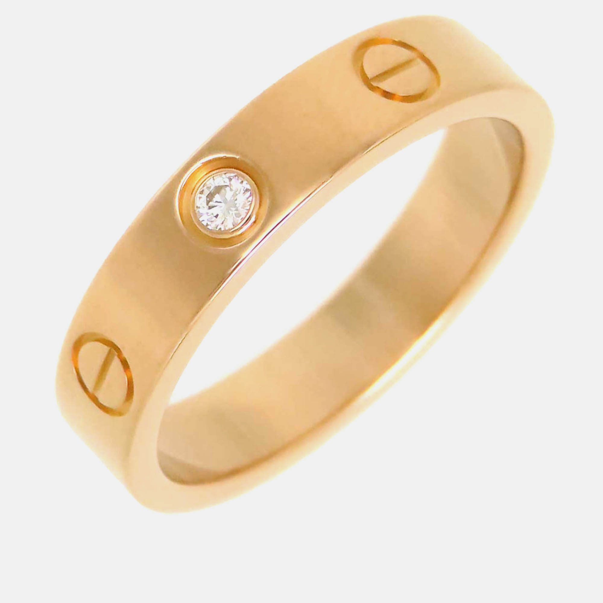 

Cartier 18K Rose Gold and Diamond Love Band Ring EU 51