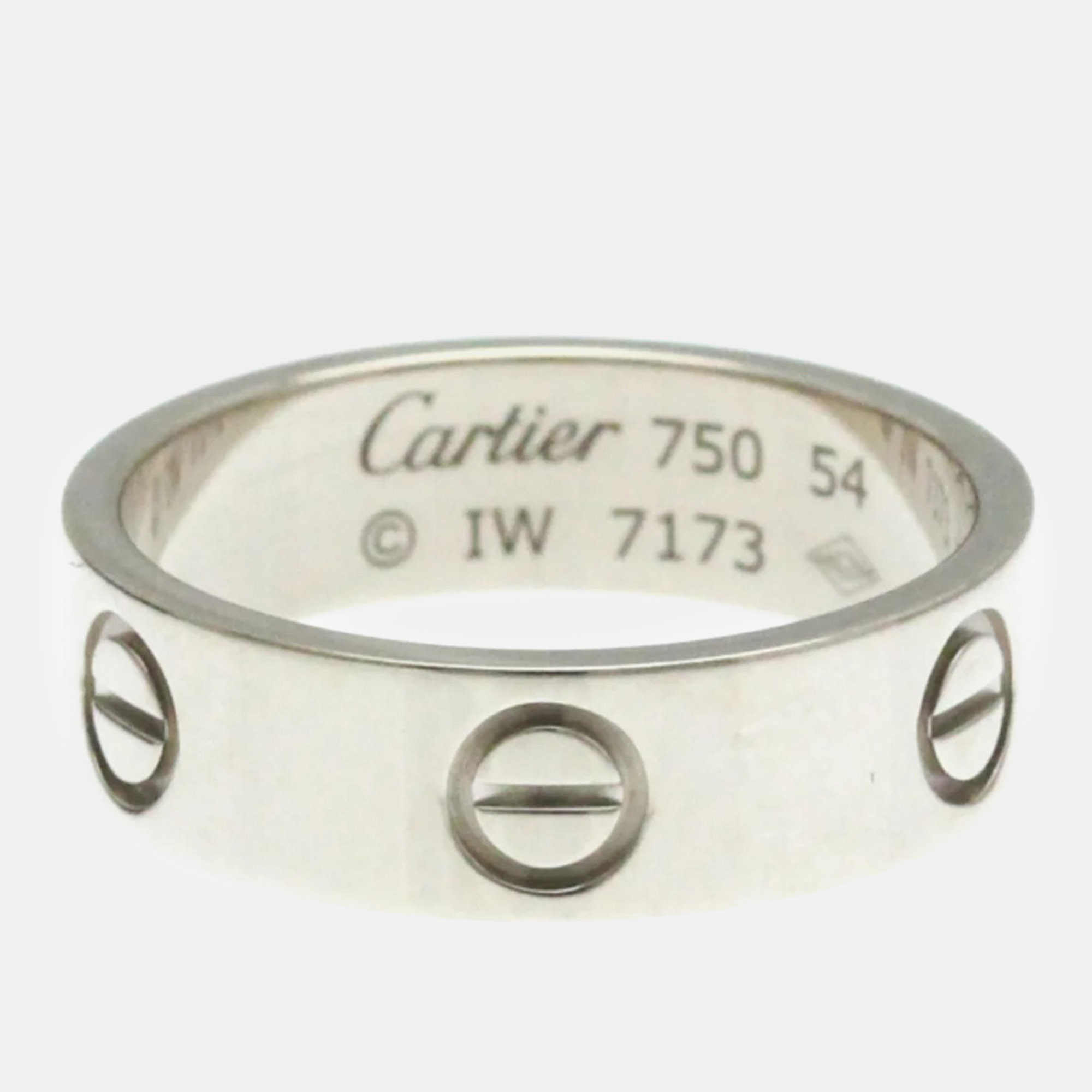 

Cartier 18K White Gold Love Band Ring EU 54