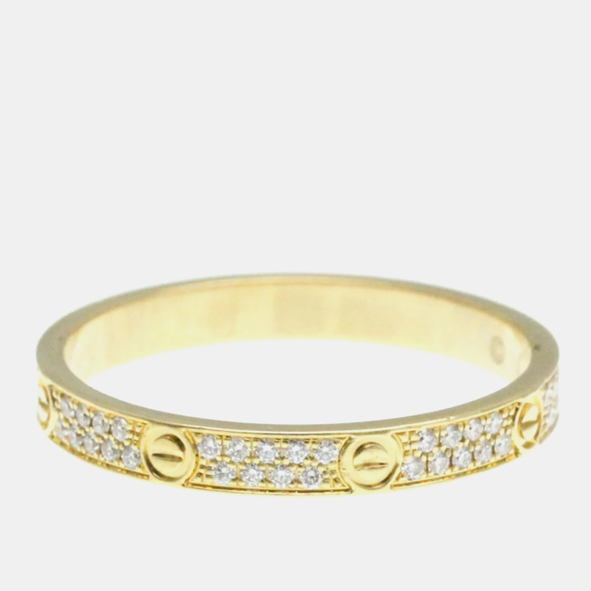 

Cartier 18K Yellow Gold and Diamond Love Band Ring EU 53