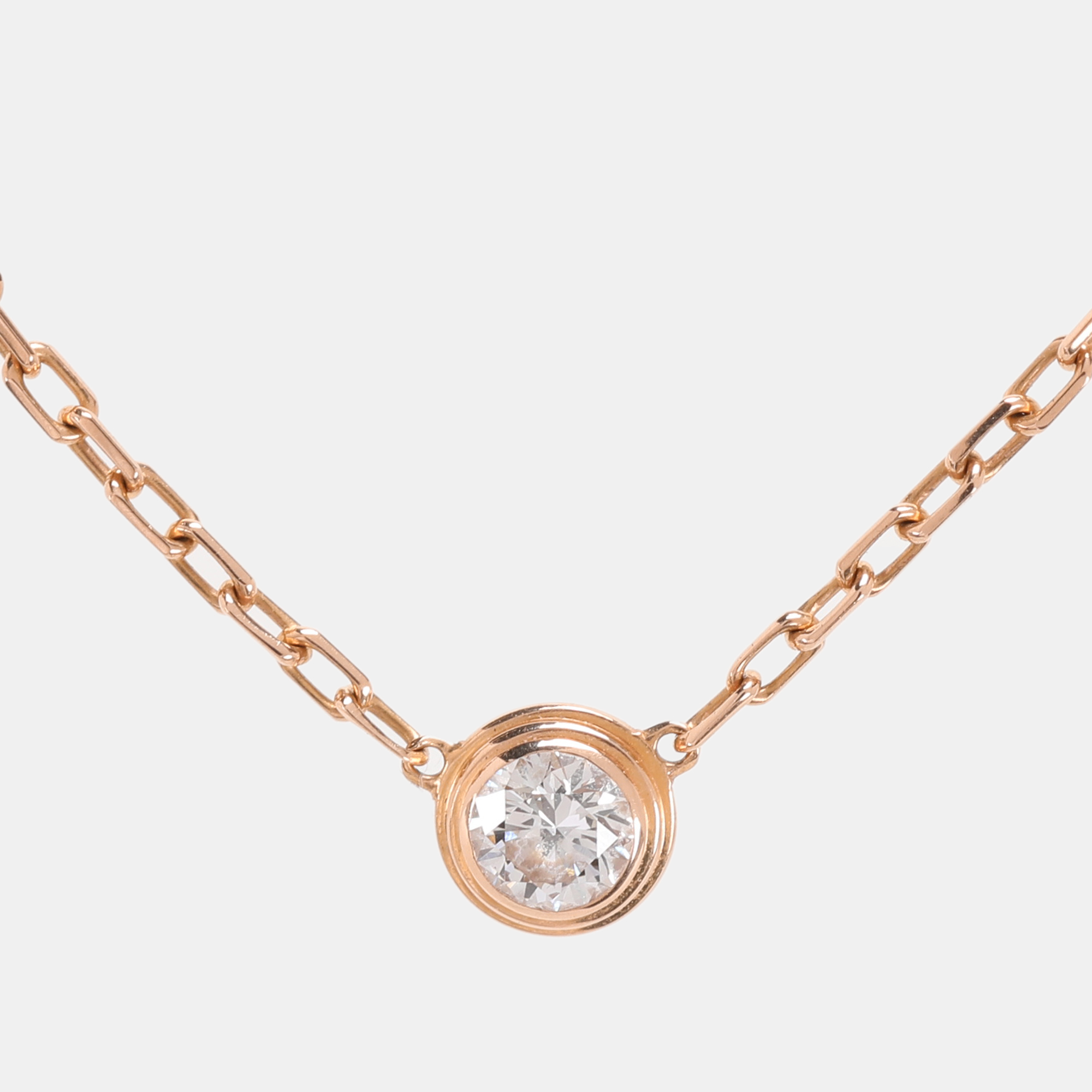 

Cartier D'Amour Diamond 18k Rose Gold Small Model Chain Necklace