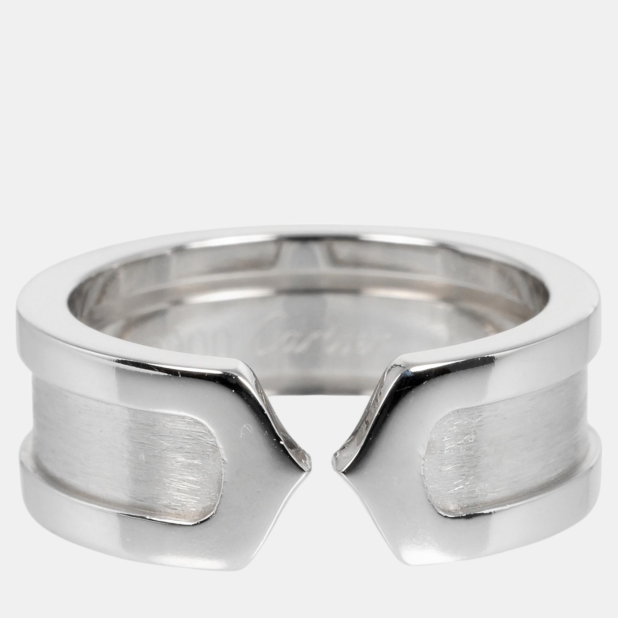 

Cartier 18K White Gold C De Cartier Band Ring EU 46