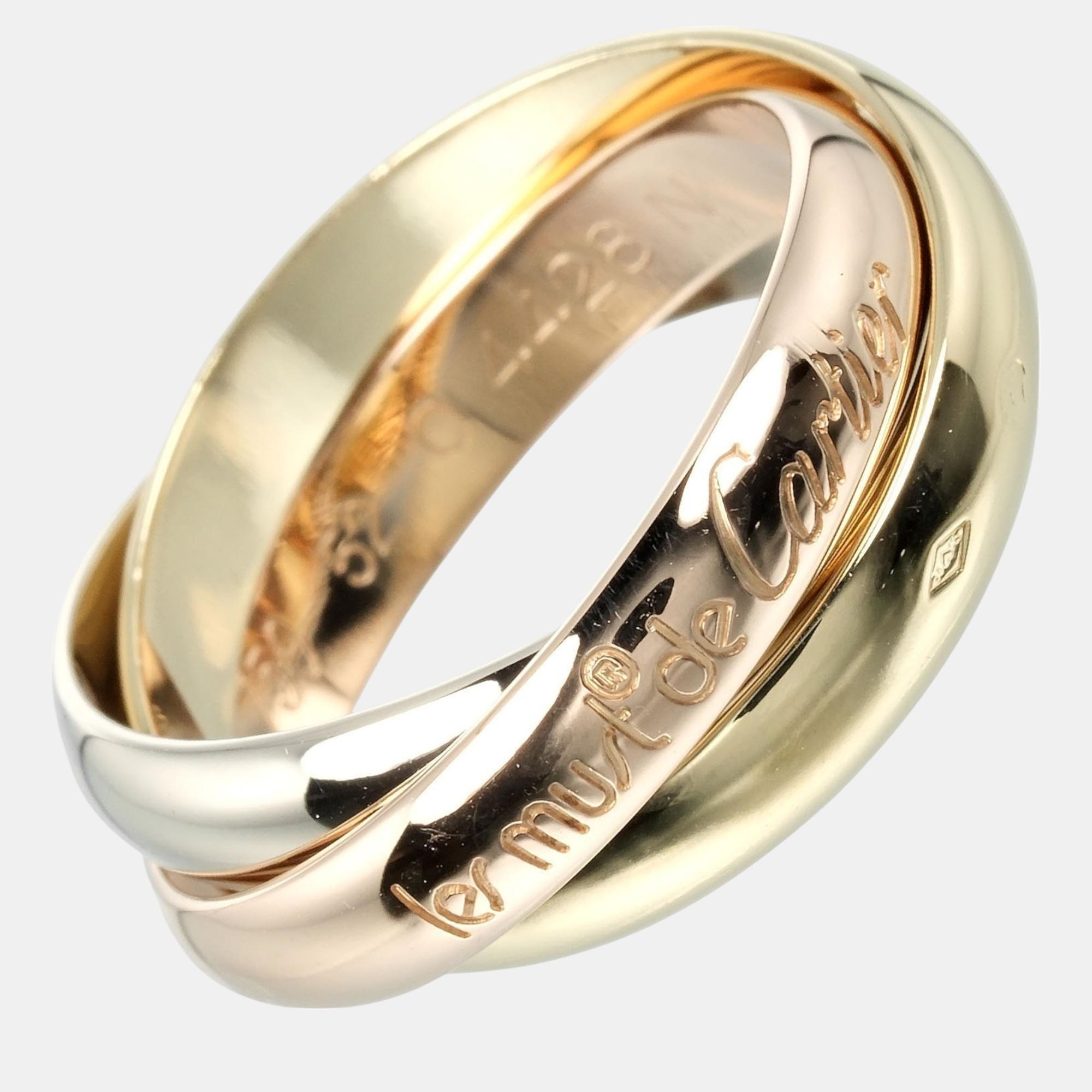 

Cartier 18K Yellow, Rose, White Gold Trinity Band Ring EU 52