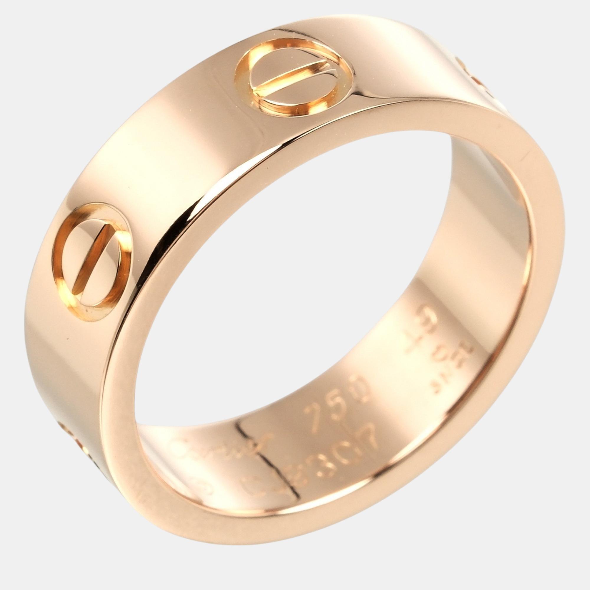 

Cartier 18K Rose Gold Love Band Ring EU 49