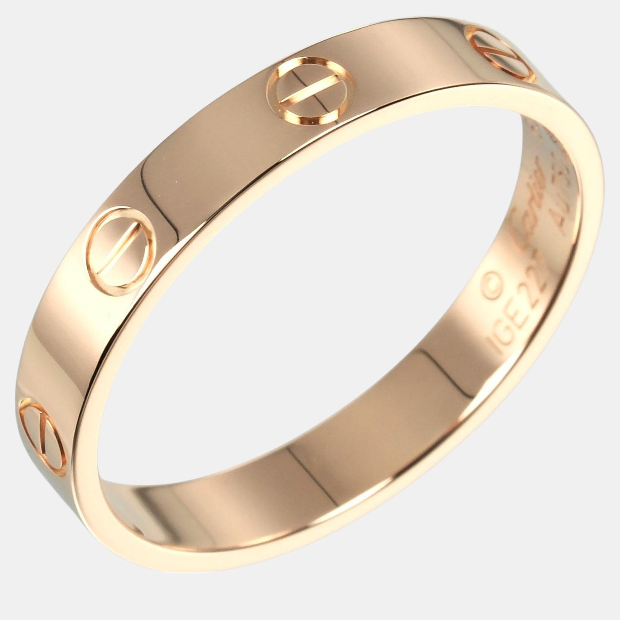 

Cartier 18K Rose Gold Love Band Ring EU 60