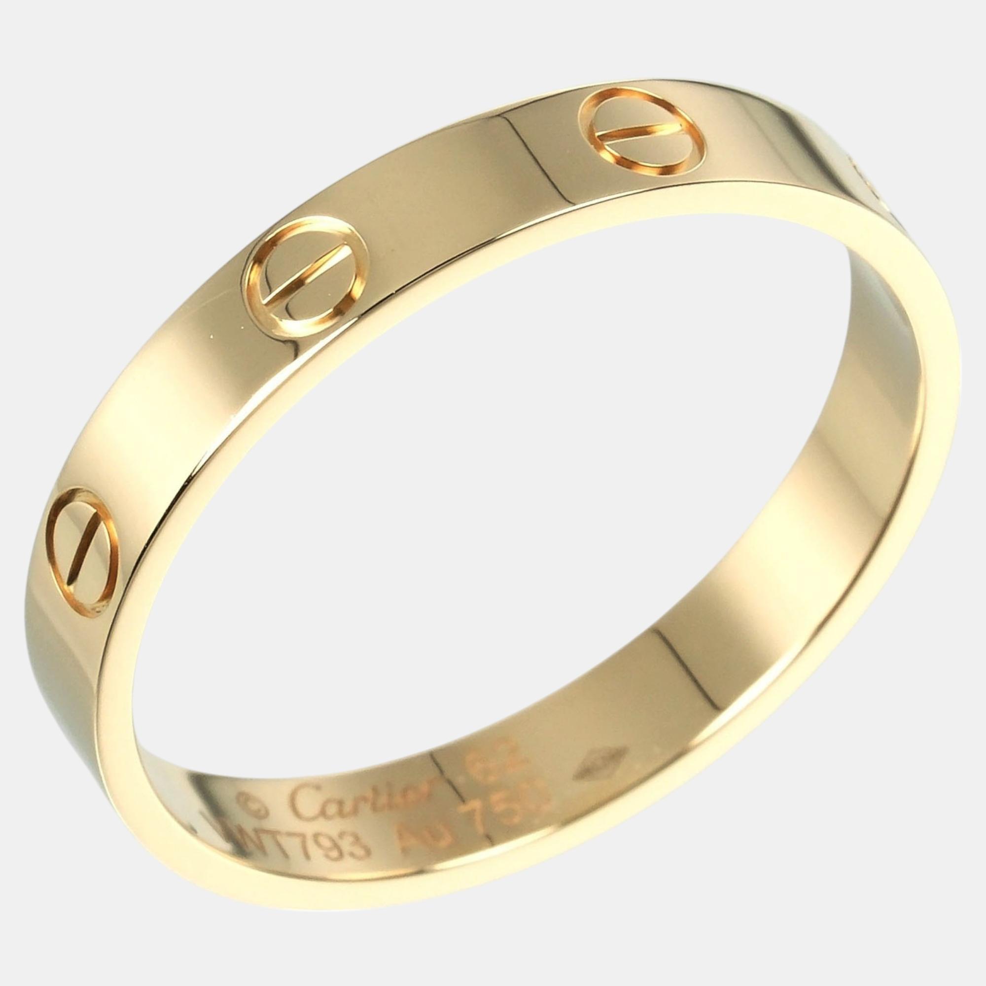 

Cartier 18K Yellow Gold Love Band Ring EU 62