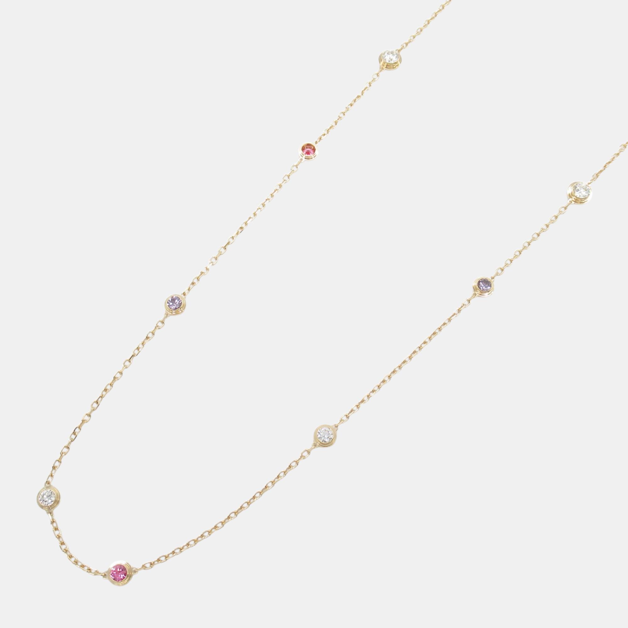 

Cartier 18K Rose Gold Multicolor Diamants Légers De Cartier Chain Necklace