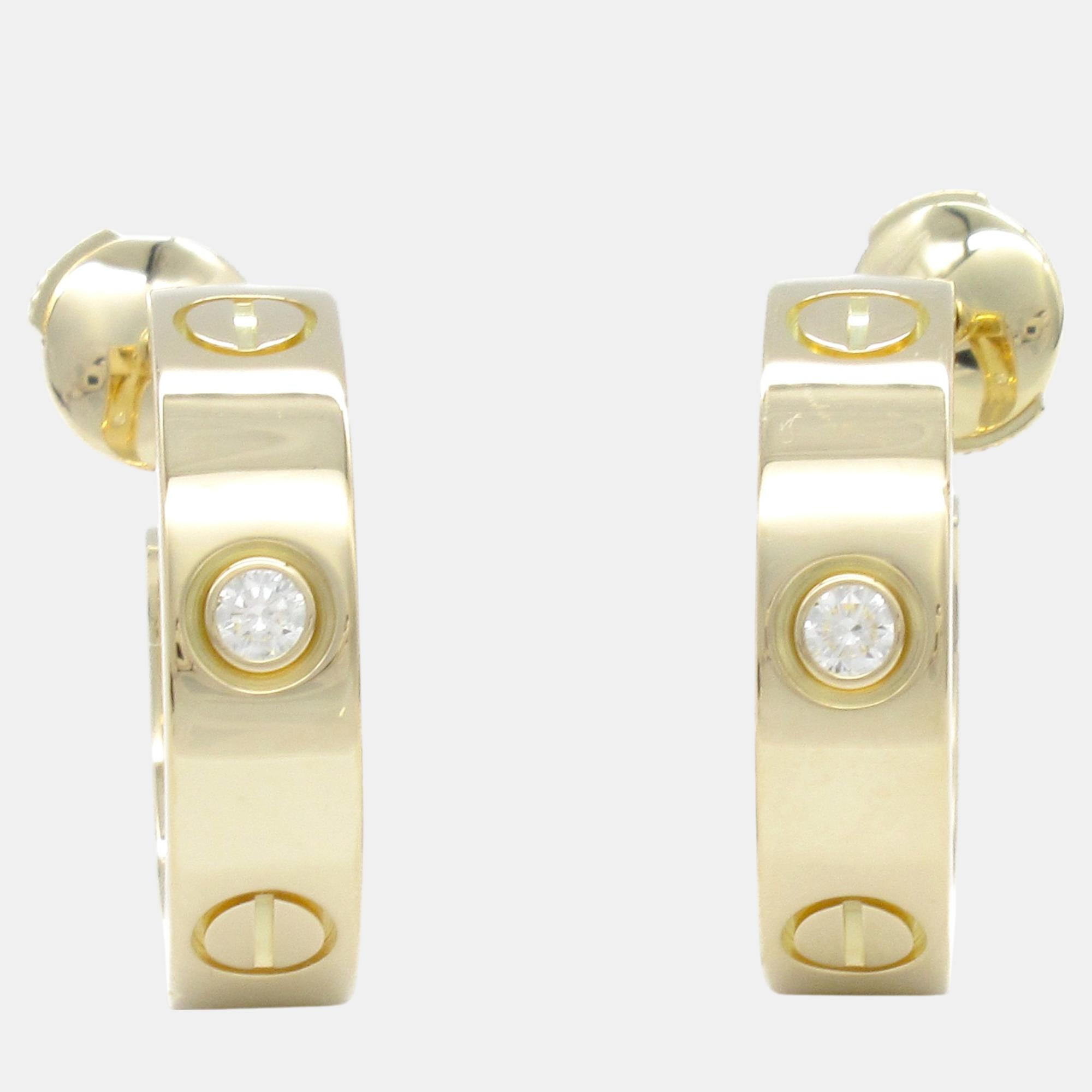 

Cartier 18K Yellow Gold Love Diamond Earrings