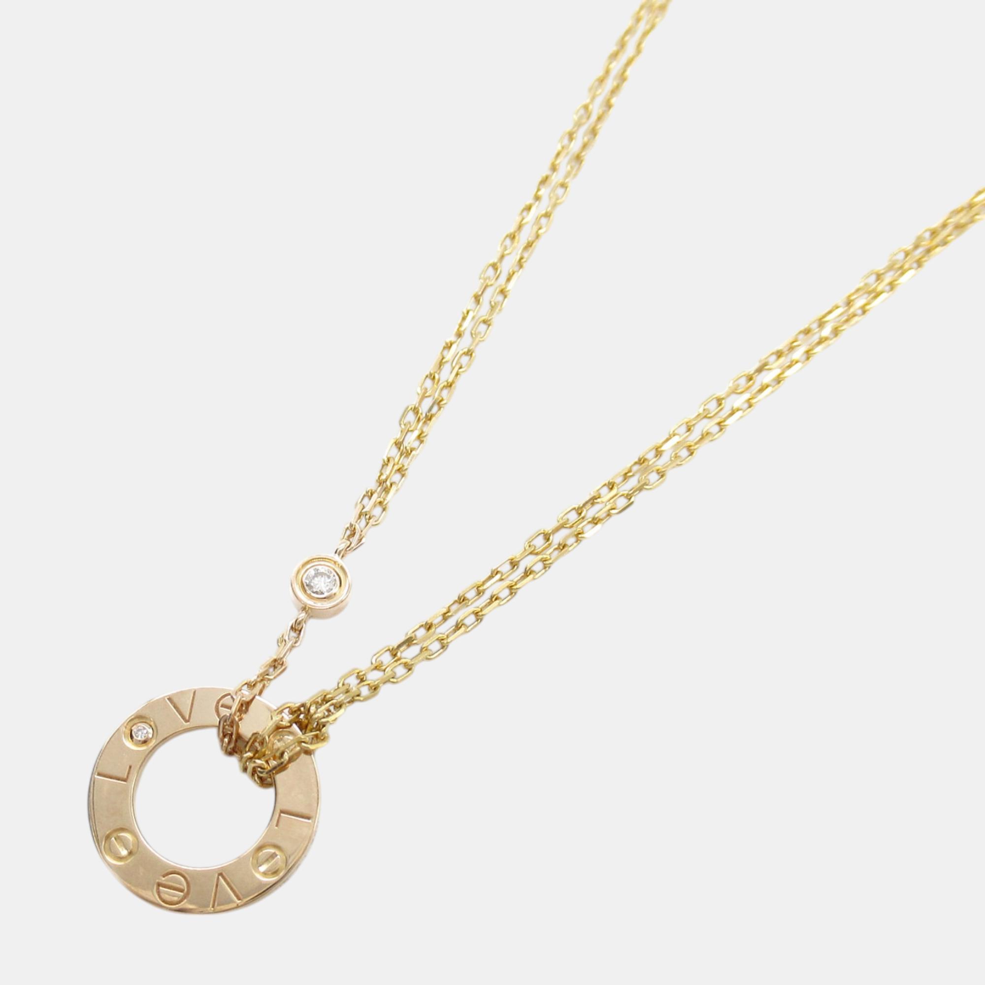 

Cartier 18k Yellow Gold Love Diamond Double Chain Necklace