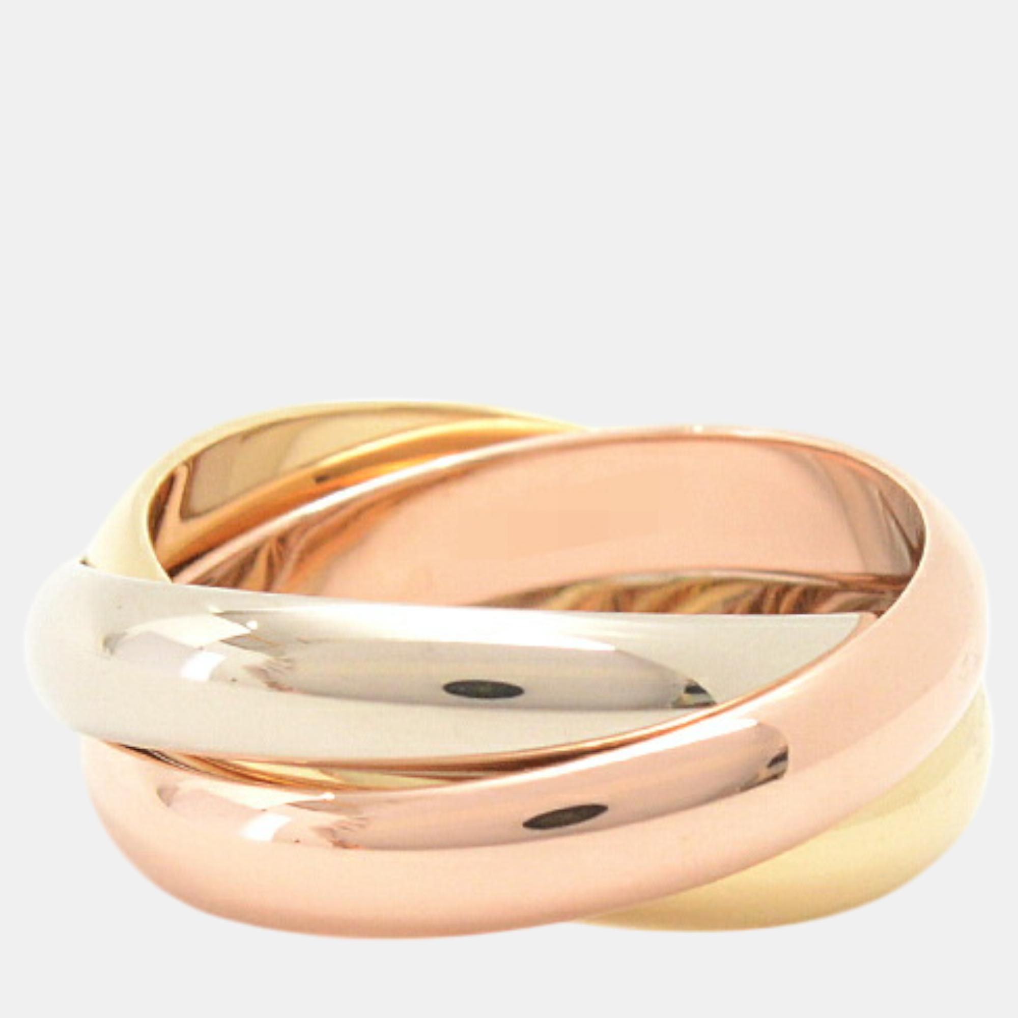 

Cartier 18K Yellow, Rose, White Gold Trinity Band Ring EU 53