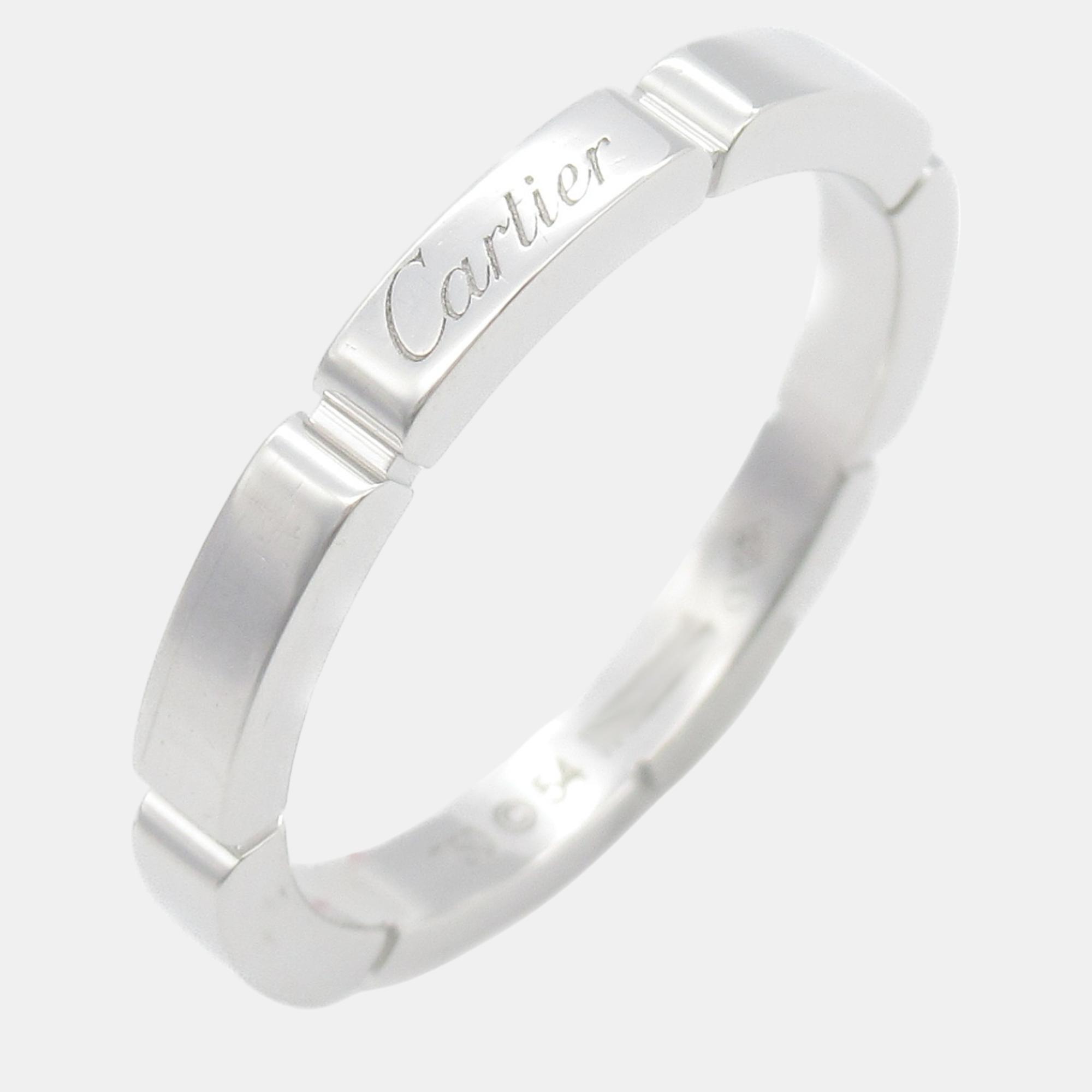 

Cartier 18K White Gold Maillon Panthere Band Ring EU 54