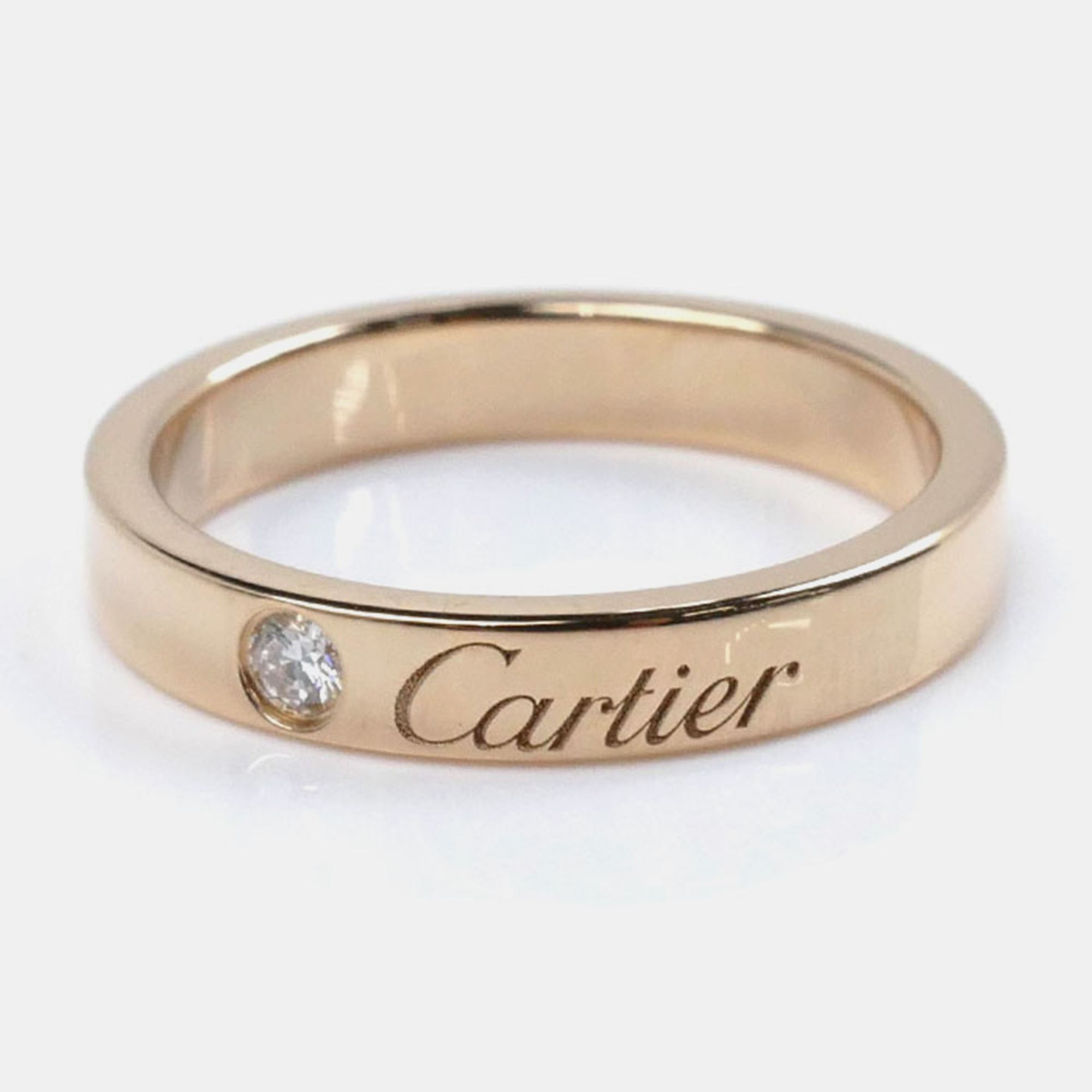 

Cartier 18K Rose Gold C de Cartier Diamond Wedding Band Ring EU 48