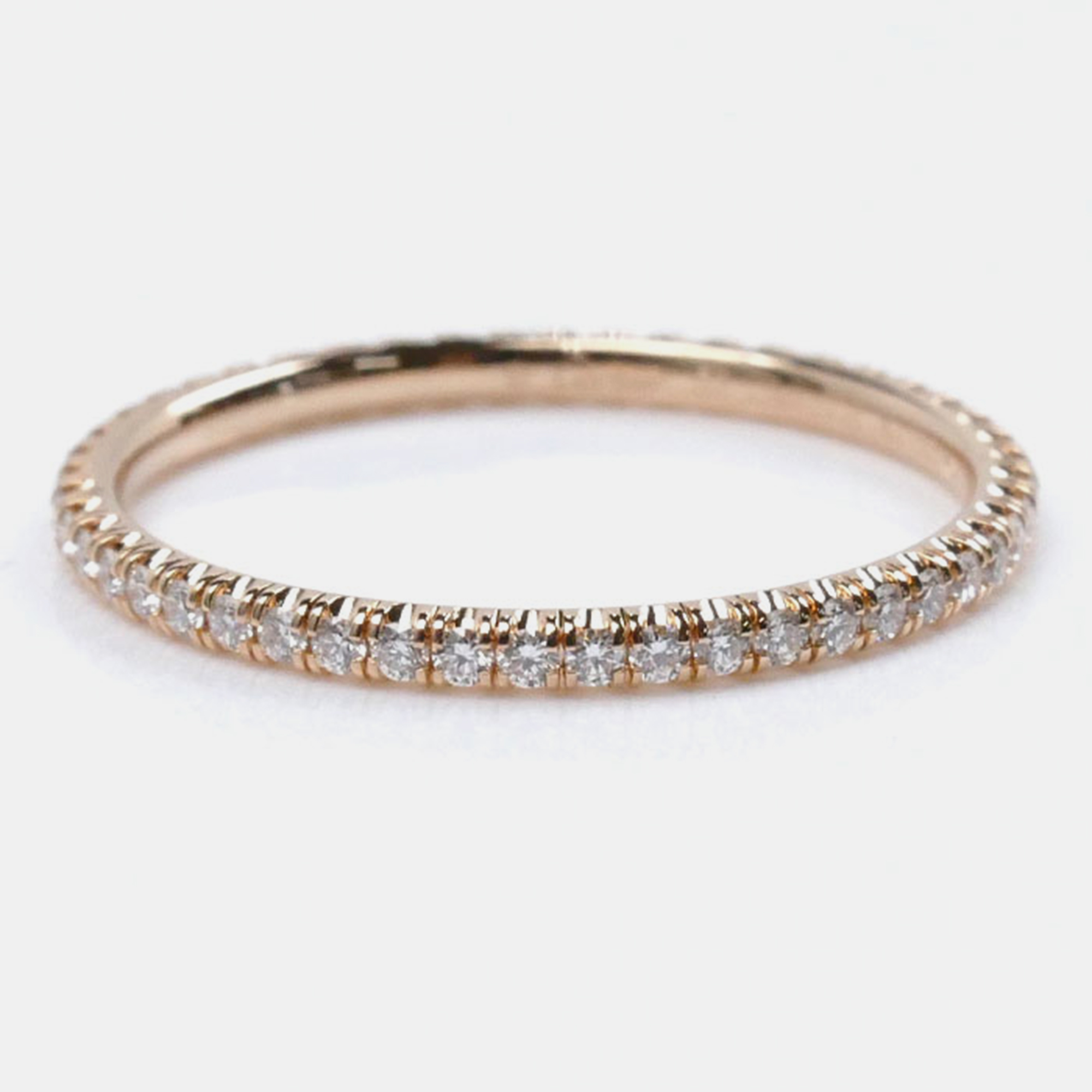 Pre-owned Cartier 18k Pink Gold Diamond Eternity Ring Eu 52