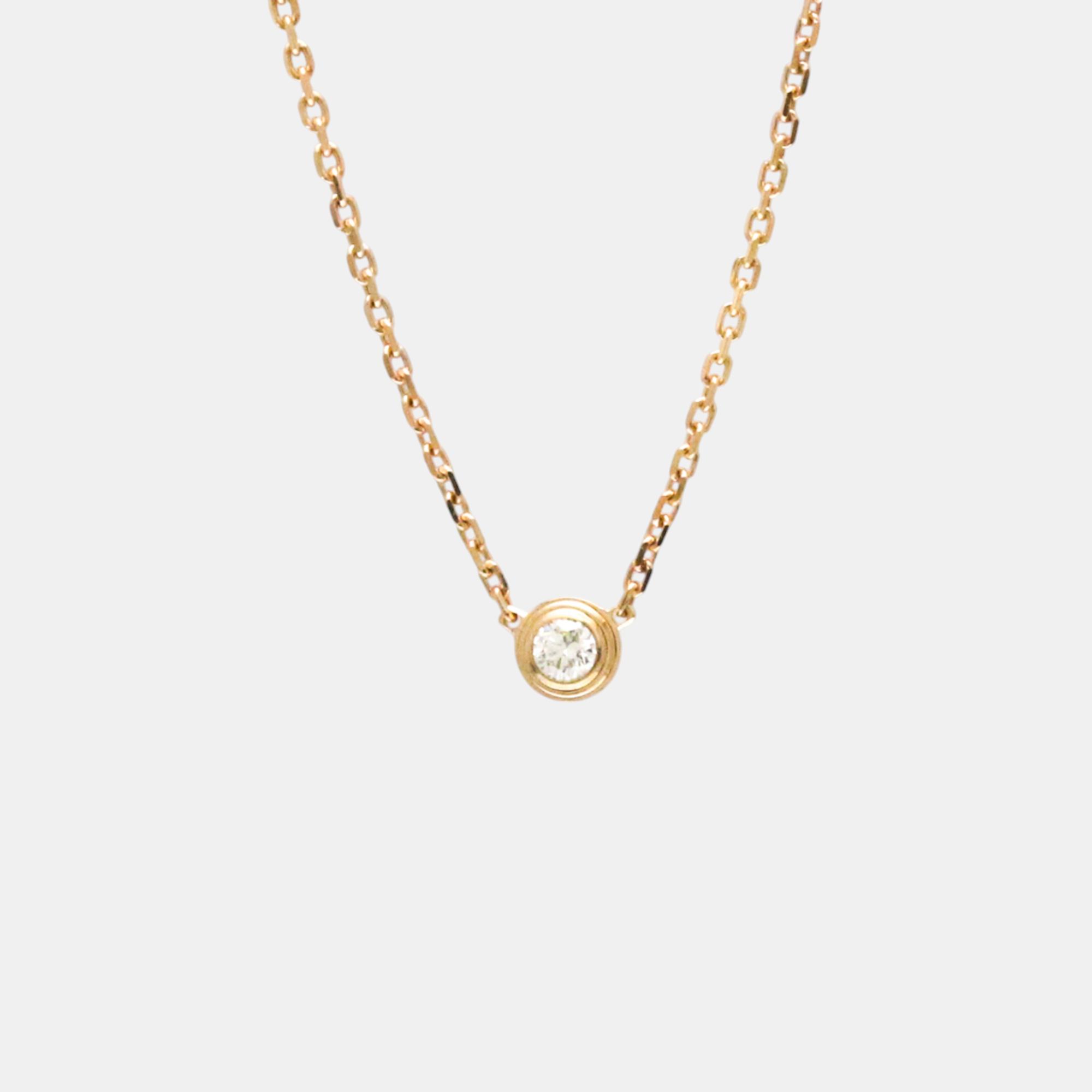 

Cartier 18K Rose Gold and Diamond Diamants Légers Pendant Necklace