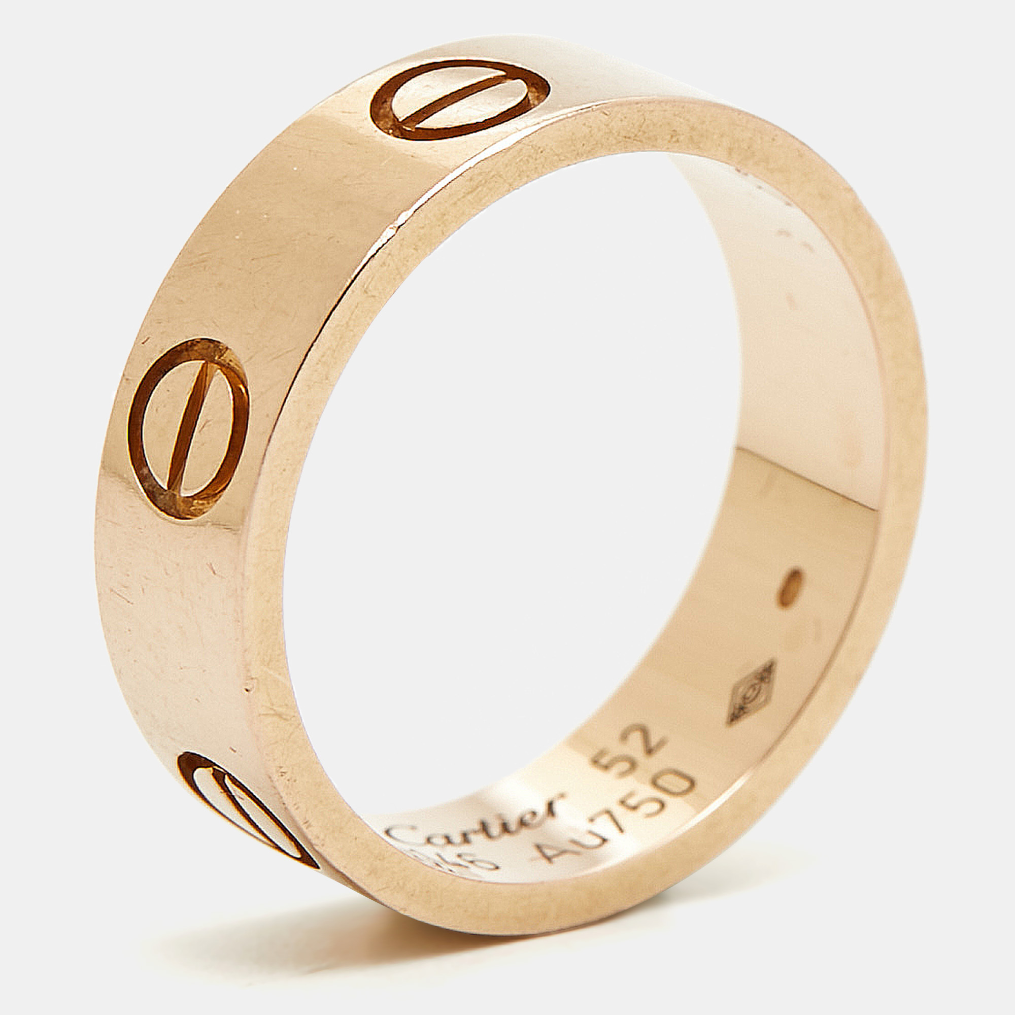 

Cartier Love 18K Rose Gold Band Ring Size