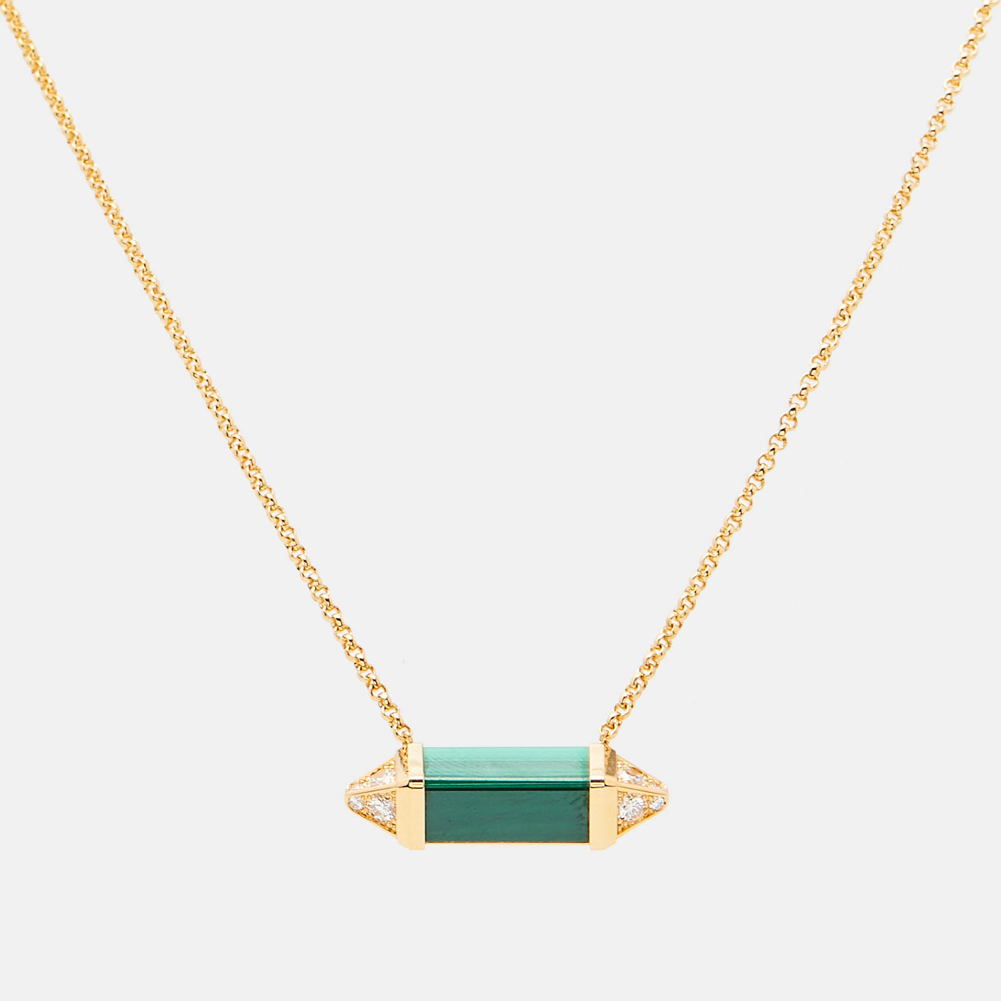 

Cartier Les Berlingots de Cartier Malachite Diamonds 18k Yellow Gold Necklace