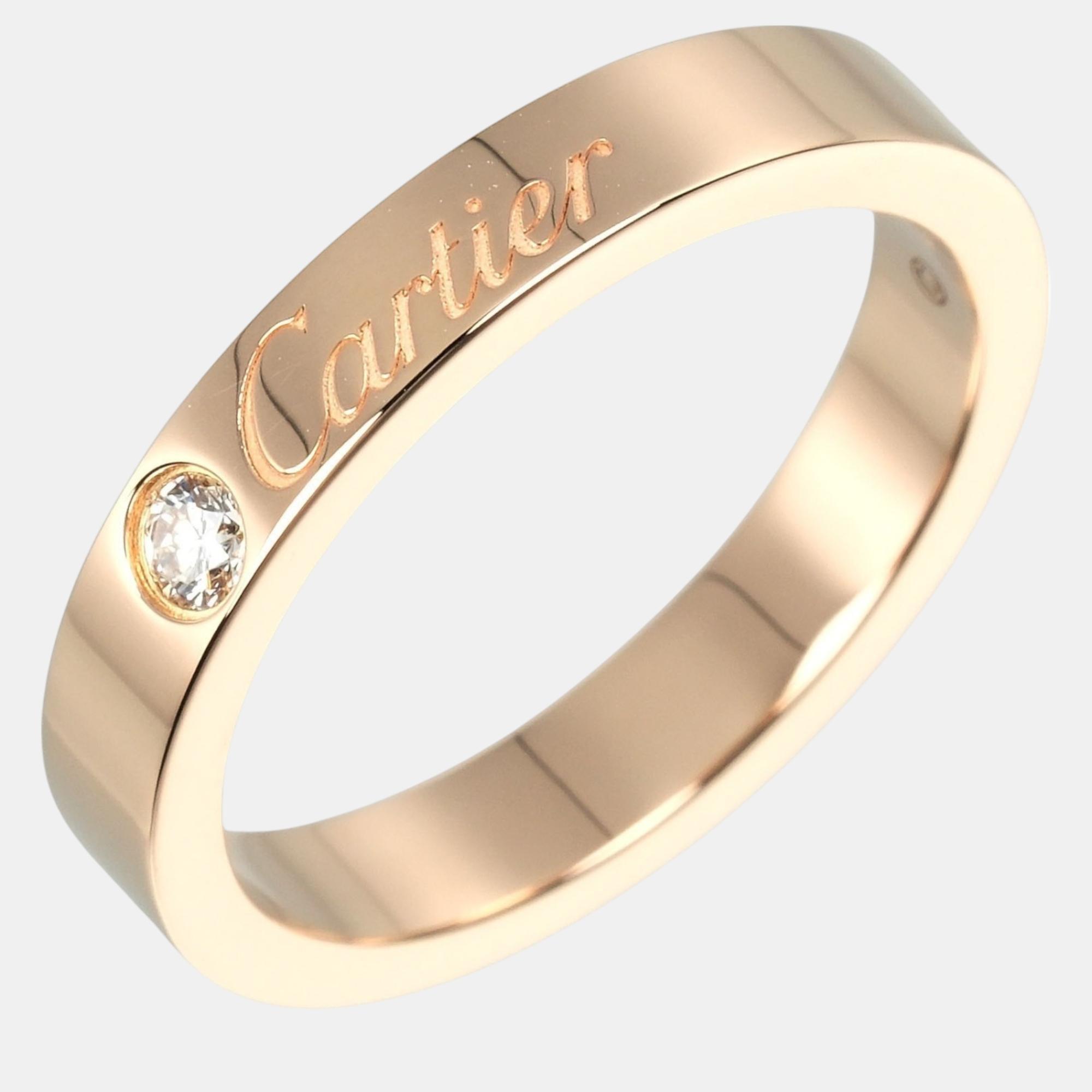 

Cartier 18K Pink Gold Diamond Engraved Ring EU