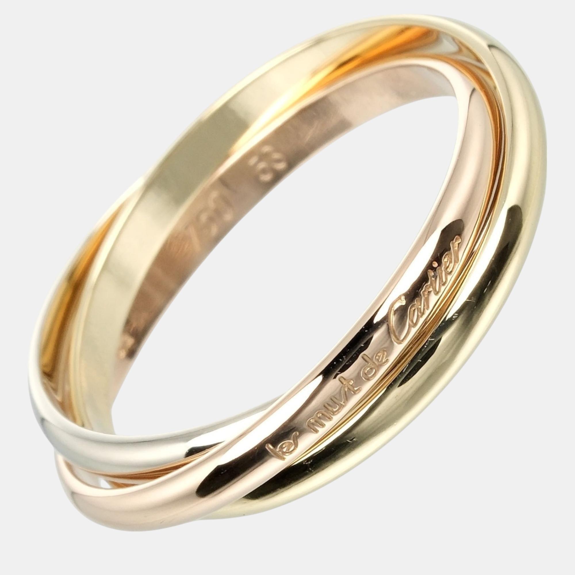 

Cartier 18K Yellow, Rose, White Gold Trinity Ring EU