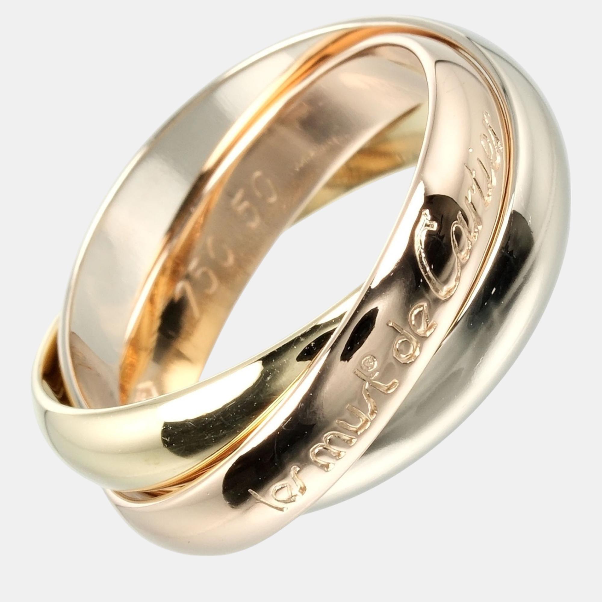 

Cartier 18K Yellow, Rose, White Gold Trinity Ring EU