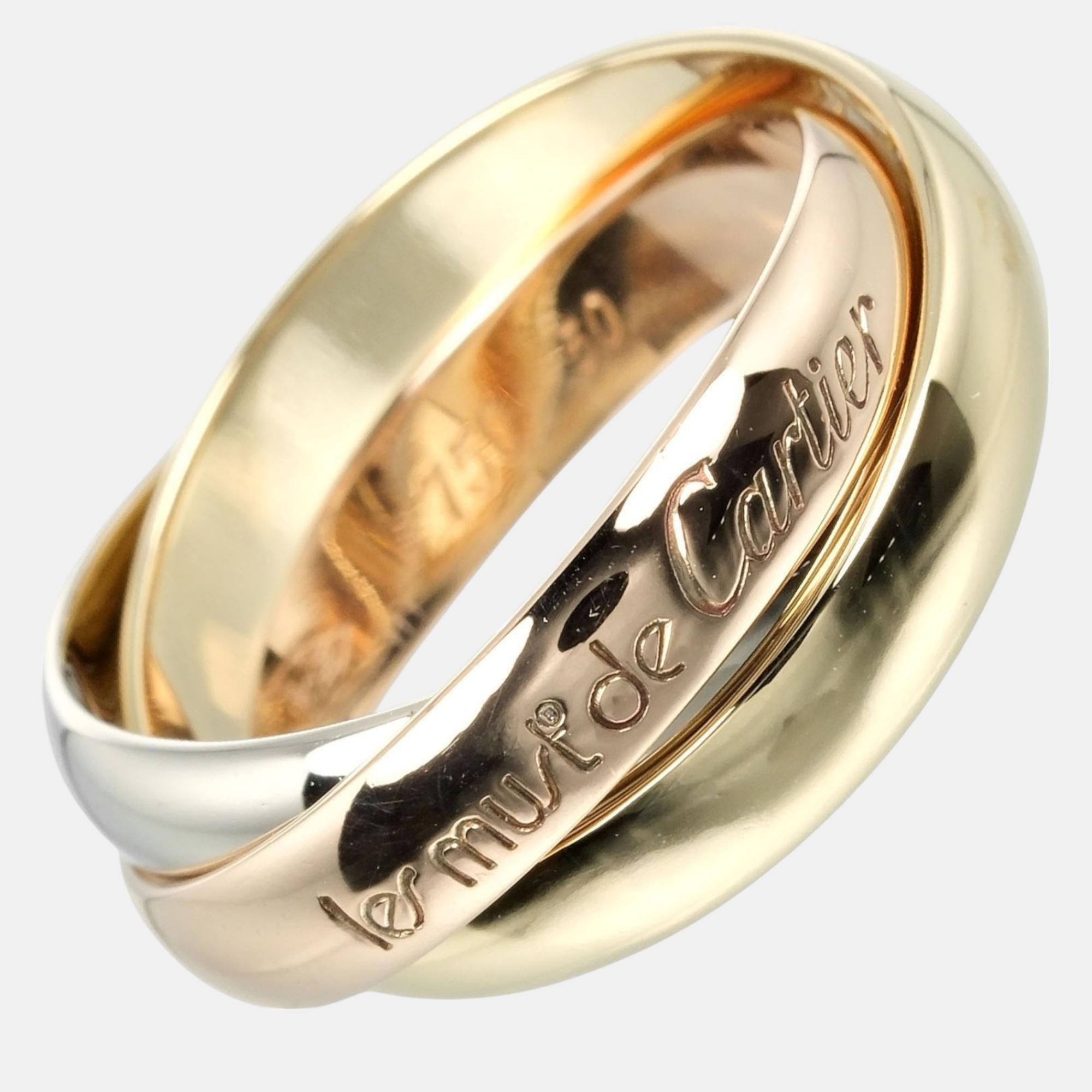 

Cartier 18K Yellow Gold, Rose Gold, White Gold Trinity Ring EU