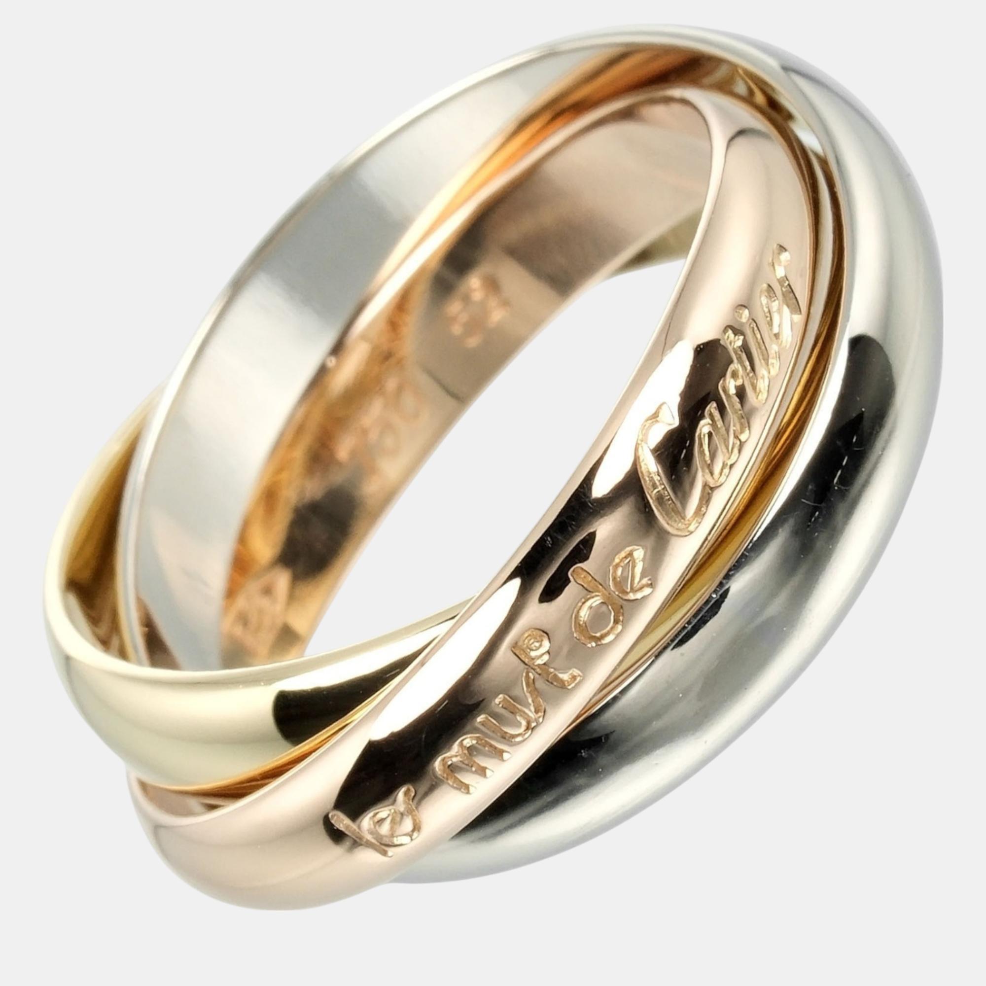 

Cartier 18K Yellow, Rose, White Gold Trinity Ring EU