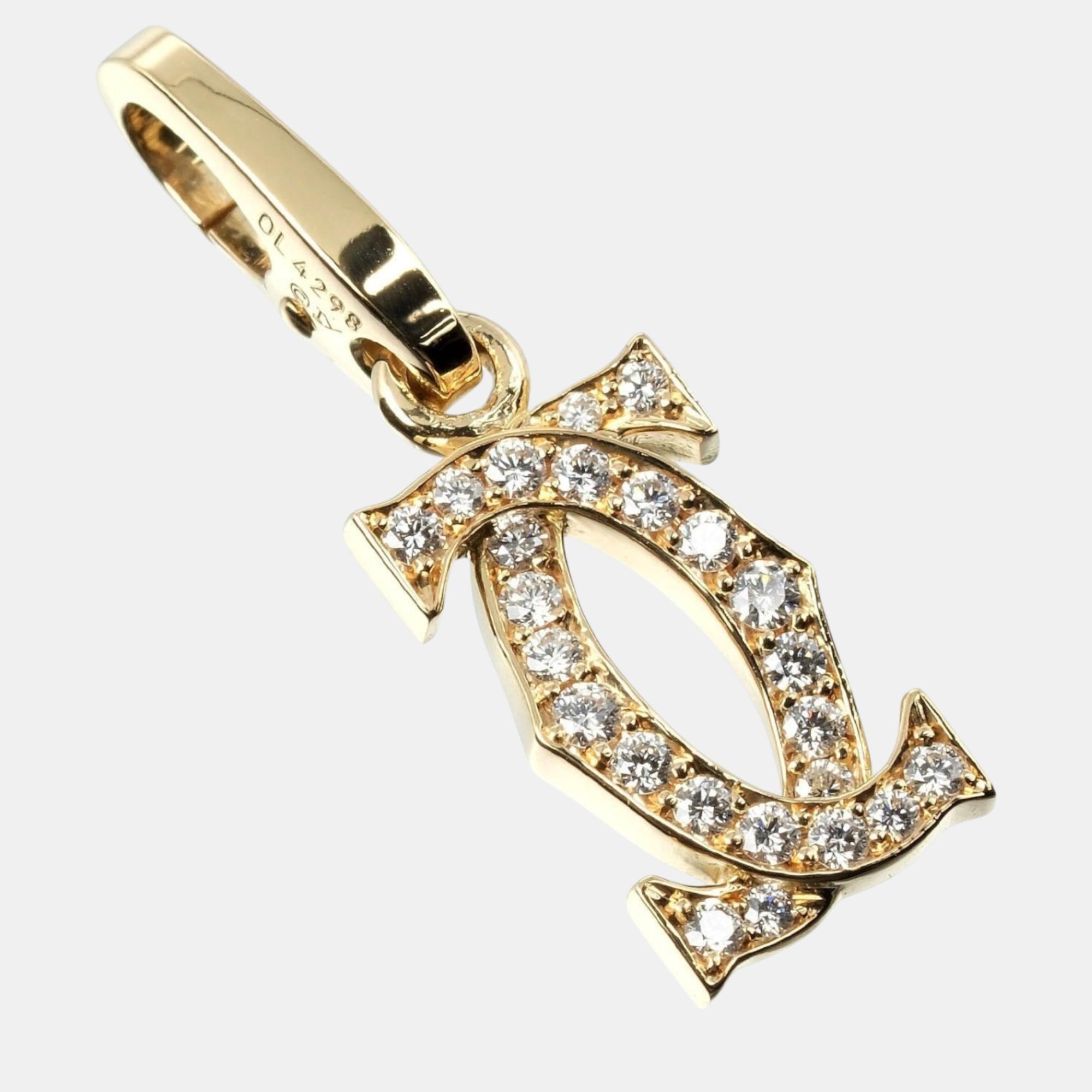 

Cartier 18K Yellow Gold Diamond Double C Pendants