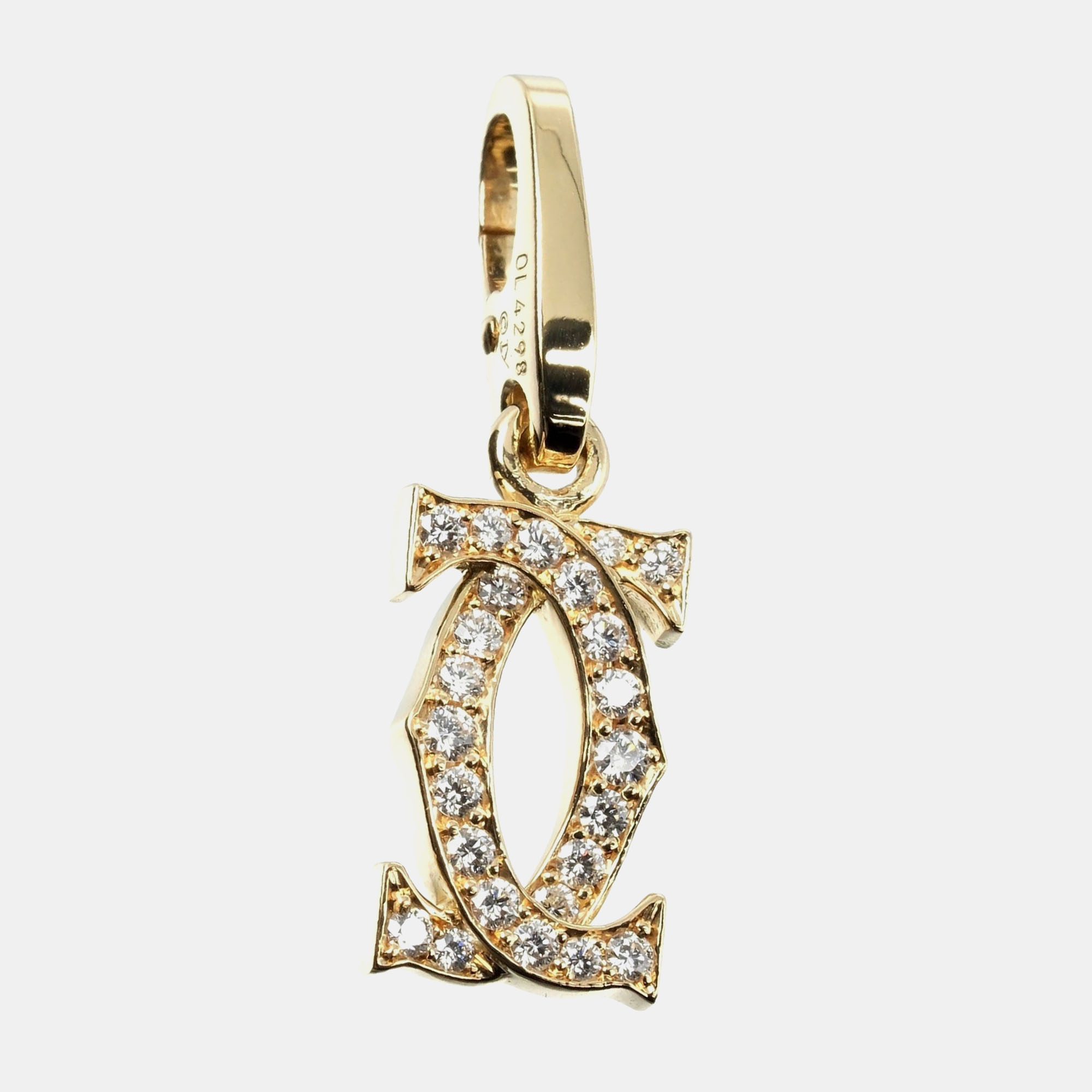 

Cartier 18K Yellow Gold Diamond Double C Pendants