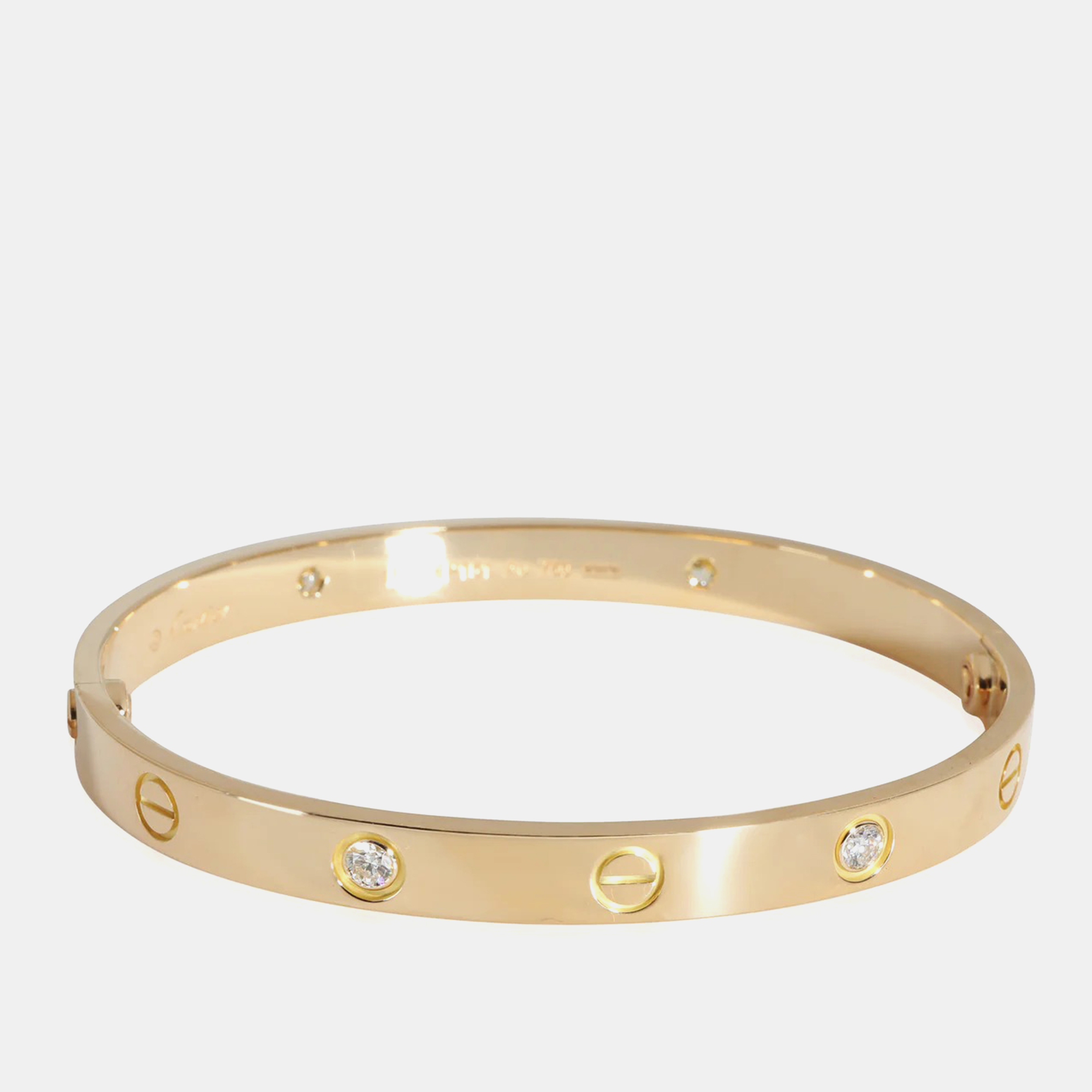 Pre-owned Cartier 18k Yellow Gold And Diamond Love Bracelet